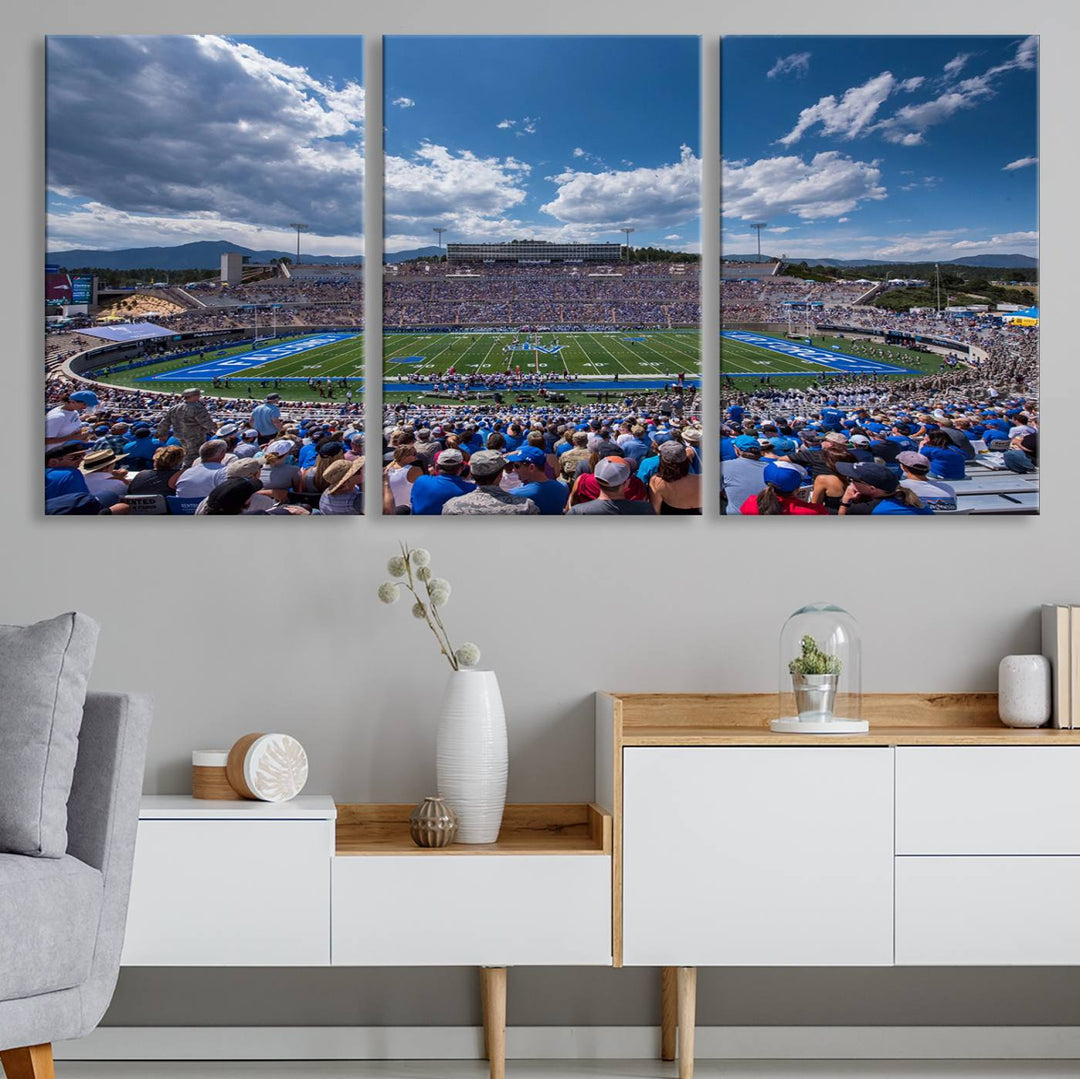 Air Force Falcons Football Team Print - Colorado Springs Falcon Stadium Wall Art Canvas Print