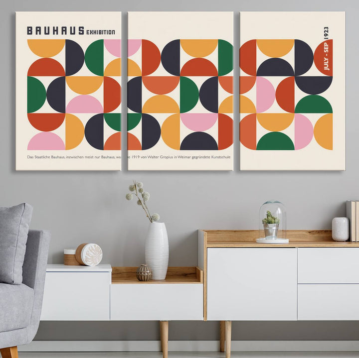 Bauhaus Exhibition 1923 Poster | Geometric Abstract Wall Art | Ready to Hang | Retro Art Print for Modern and Mid-Century Home Decor