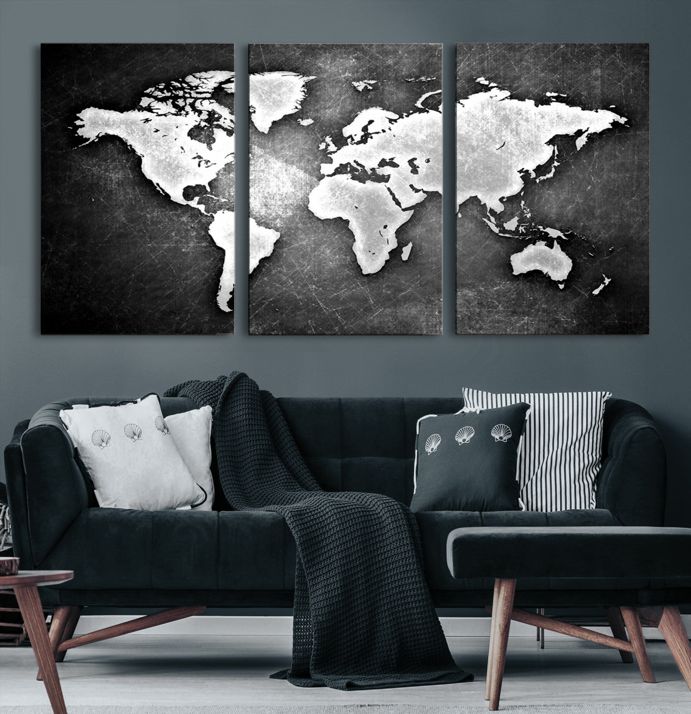 34390-MGV-CV-36X24-World Map Wall Art Canvas Print – Framed Wall Art for Anniversary Gift or Home Adventure Decor