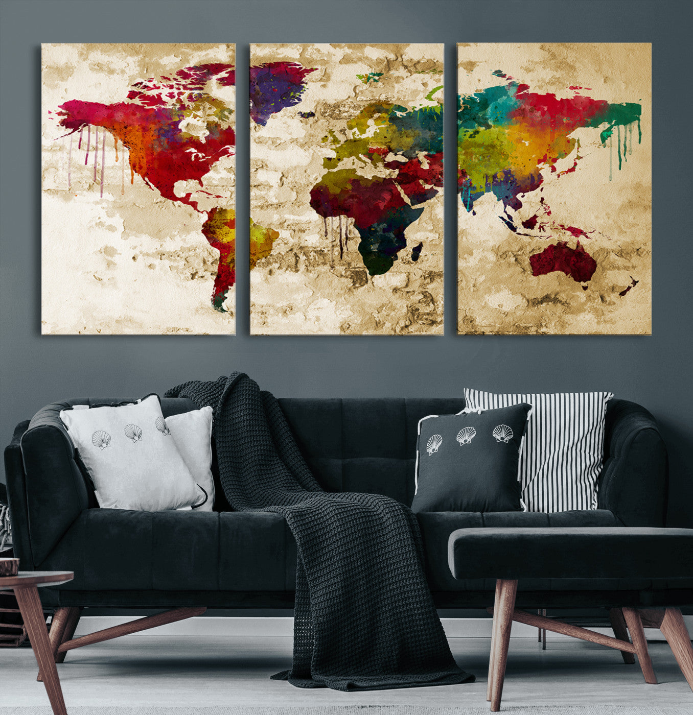 66852-MGV-CV-60X30-3P-Push Pin World Map Canvas Print – Travel Tracker Wall Art for Couples, Perfect Anniversary Gift for Home or Office Decor