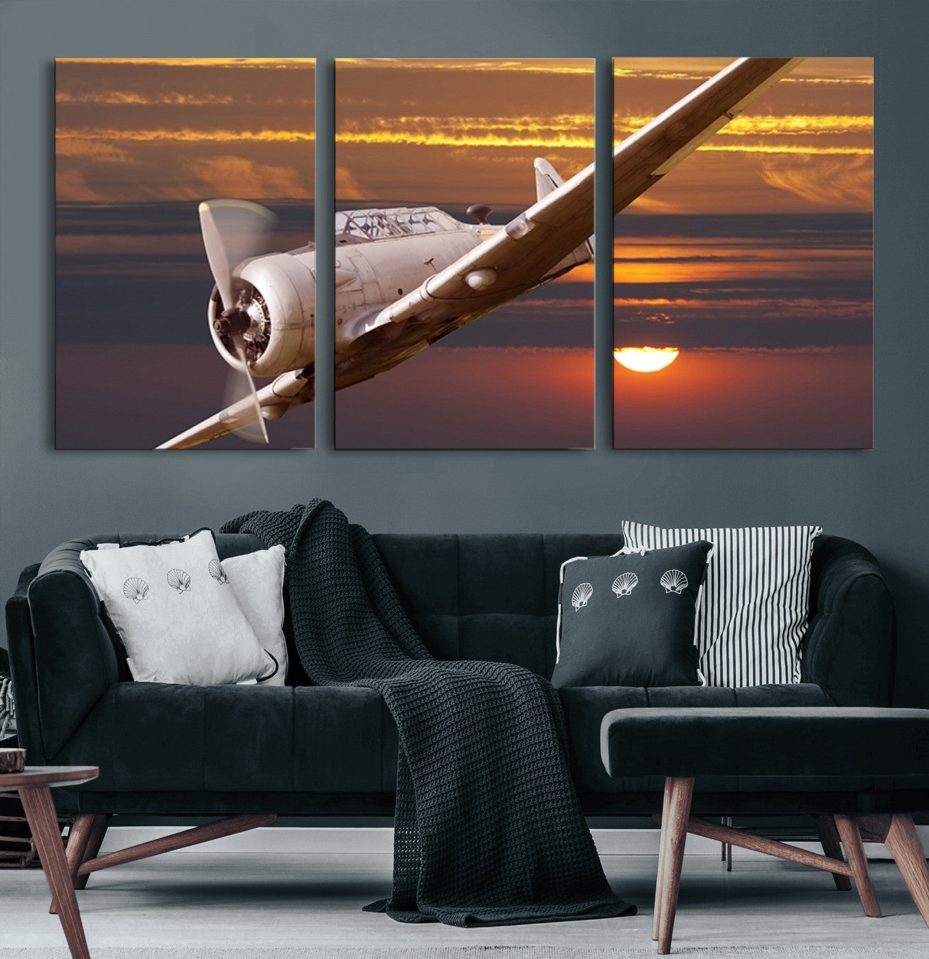 55483-MGV-CV-36X24-Old War Plane Wall Art Canvas Print