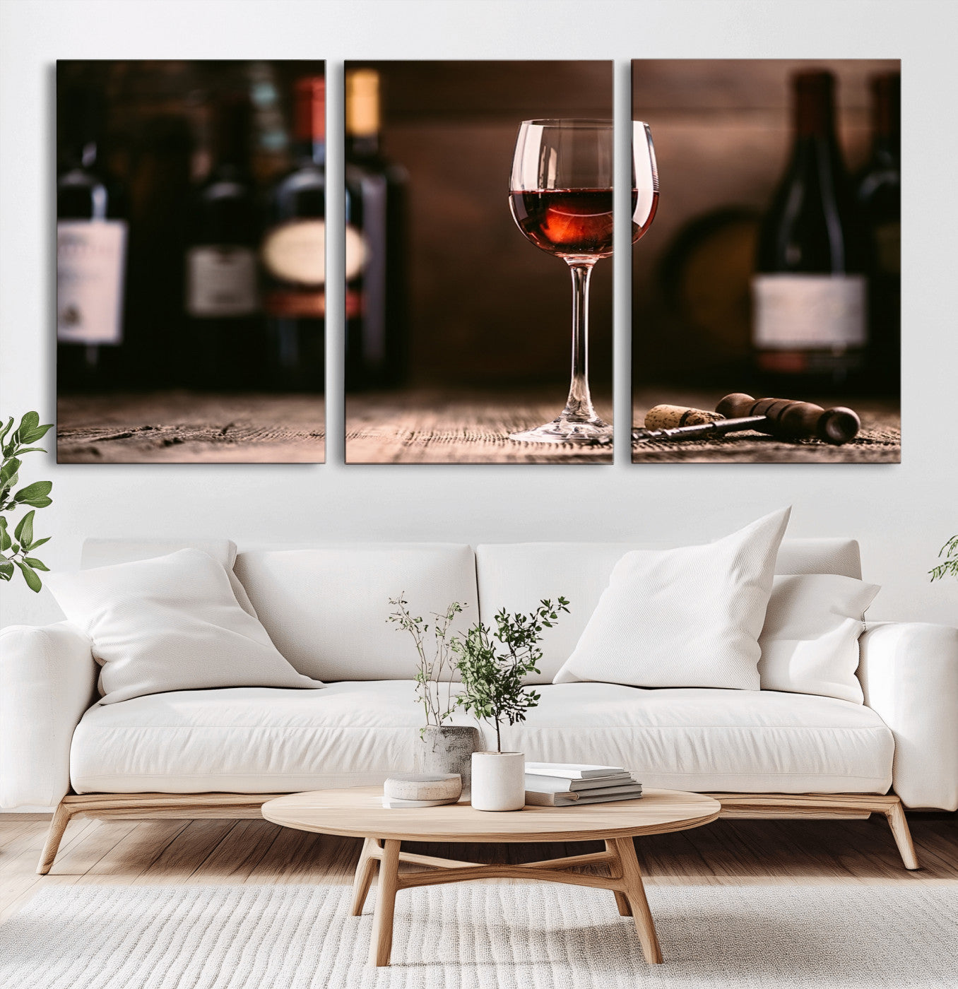 MGV-CV-60X30-3P - Red Wine and Bottle Canvas Print