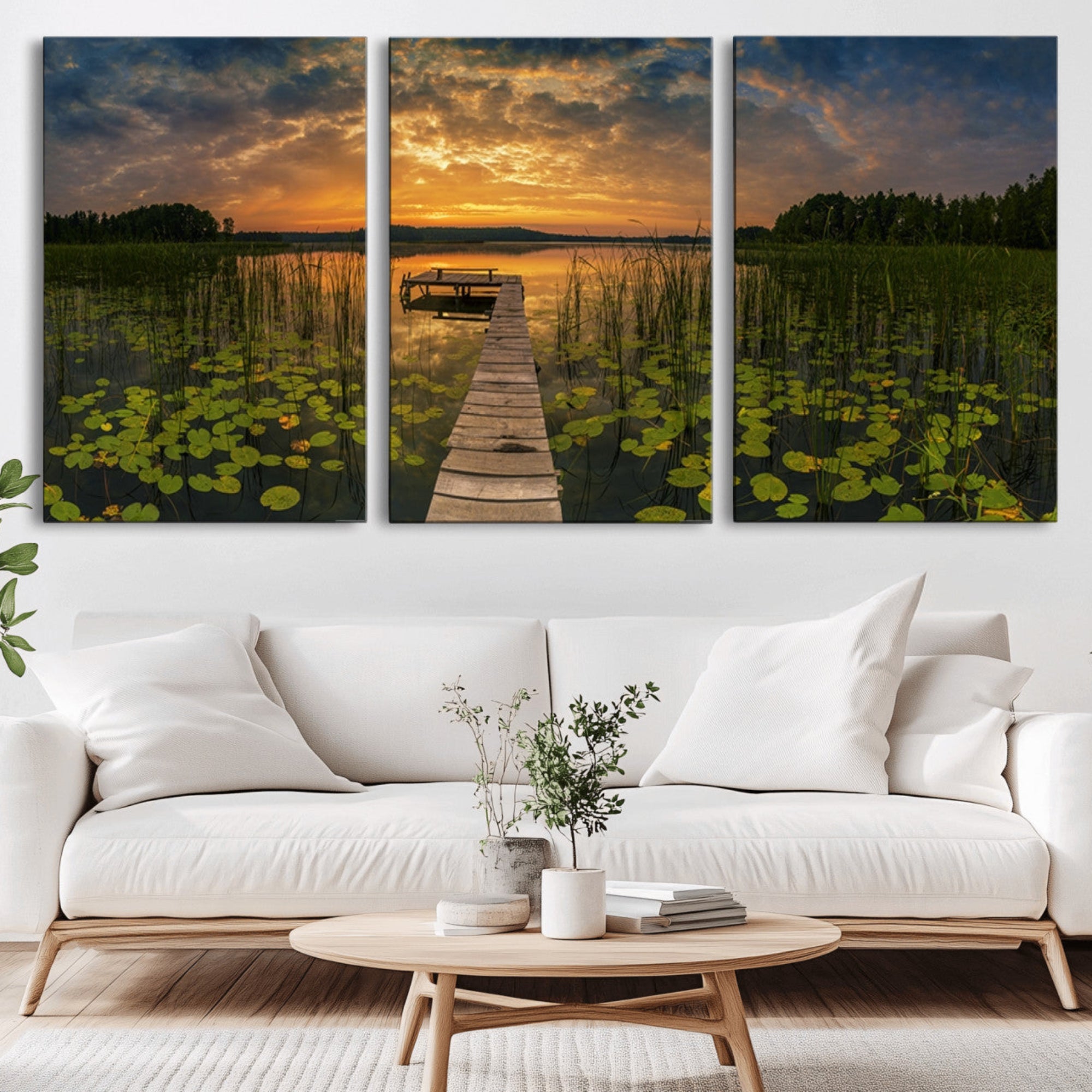 28103-MGV-CV-36X24-Lake and Flower Wall Art Canvas Print