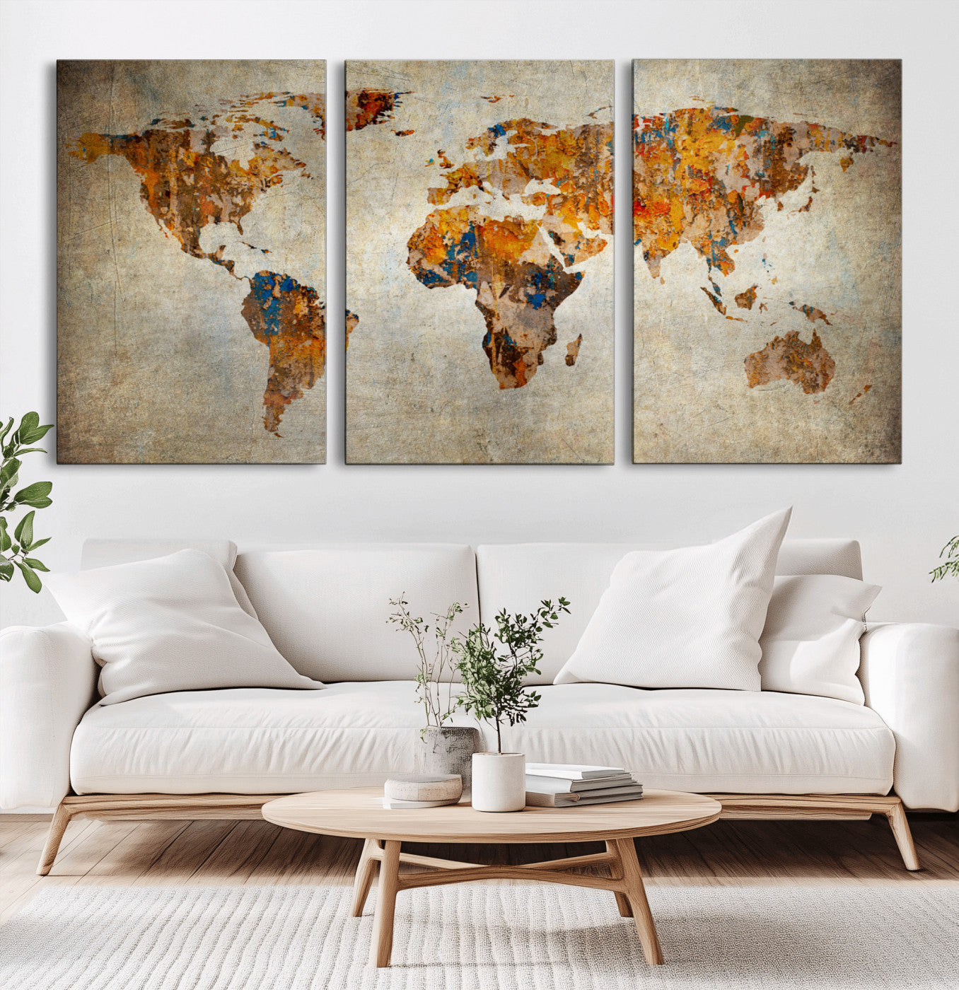 MGV-CV-60X30-3P - Push Pin World Map Canvas Print – Framed Wall Art for Couples to Track Their Travels – Anniversary