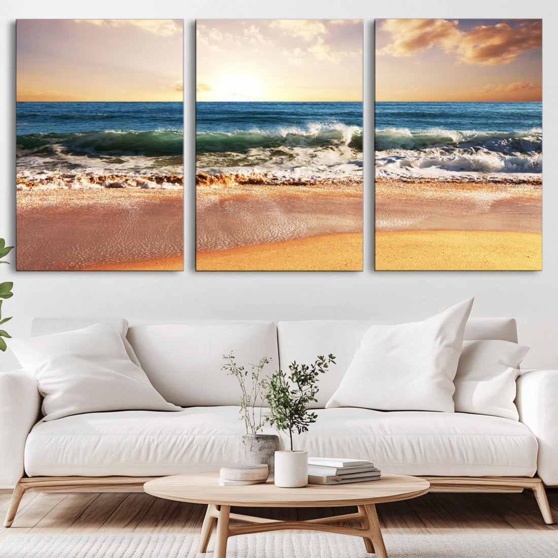 Serene Beach Path Canvas Art, Giclee Canvas Print with Coastal Sand Dunes