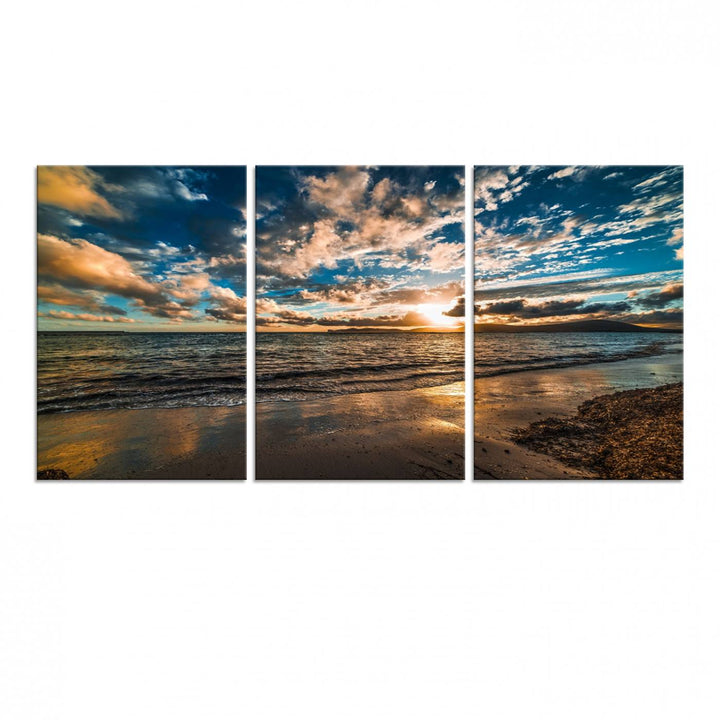 Beach Wall Art - Ocean Sunset Canvas.