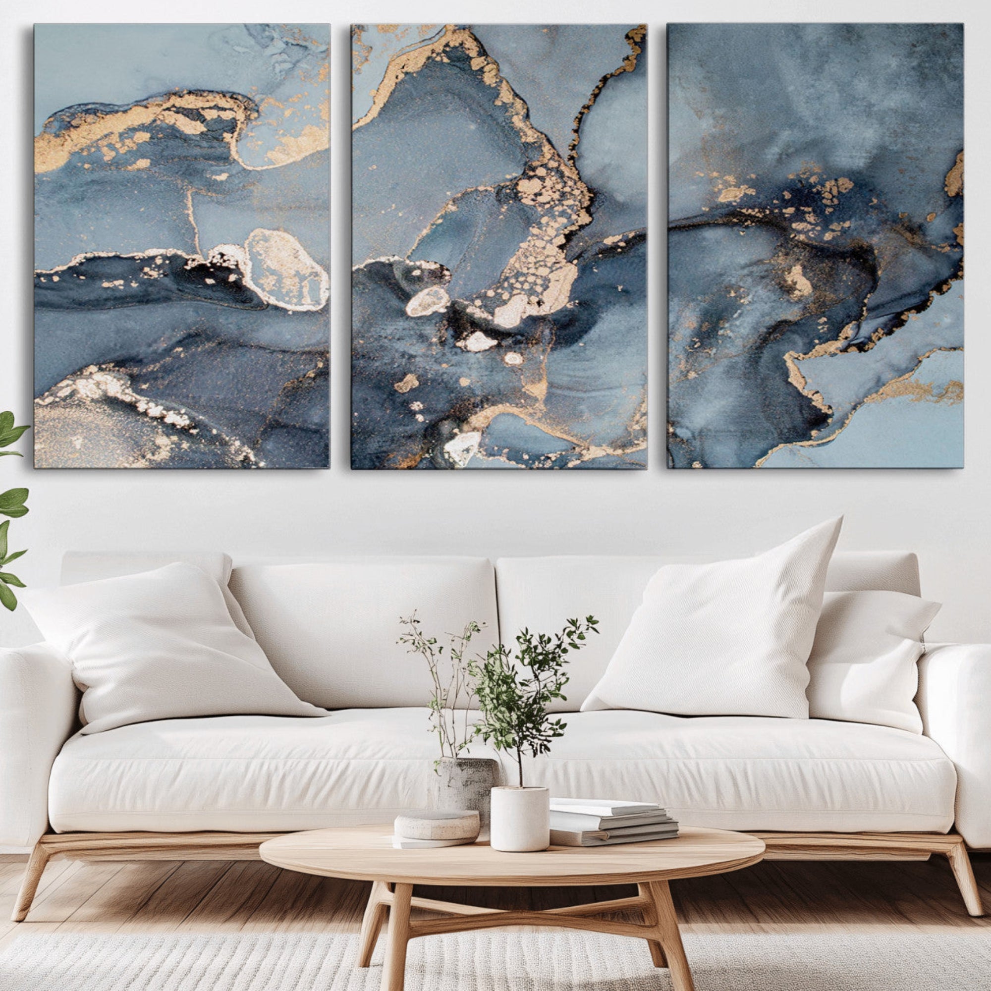 17119-MGV-CV-36X24-Multipanel Marble Fluid Effect Wall Art Abstract Canvas Wall Art Print