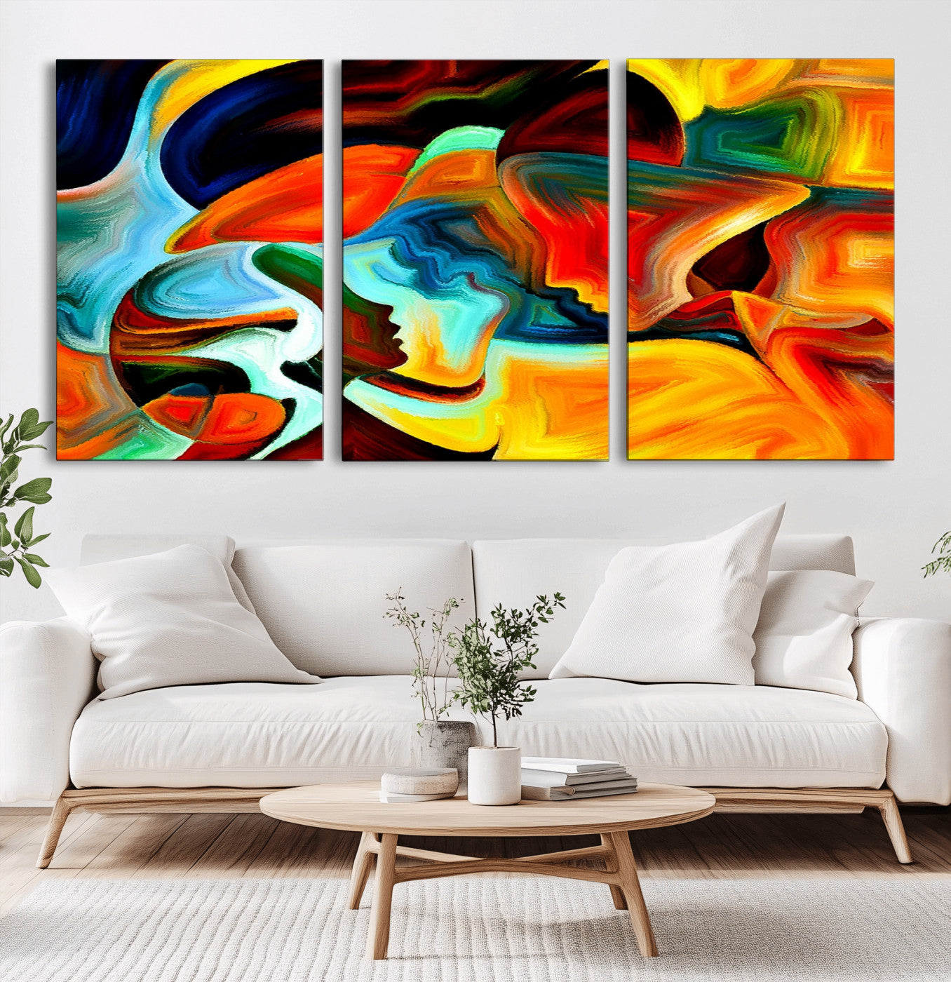 -Human Love Figures Abstract Wall Art Canvas Print