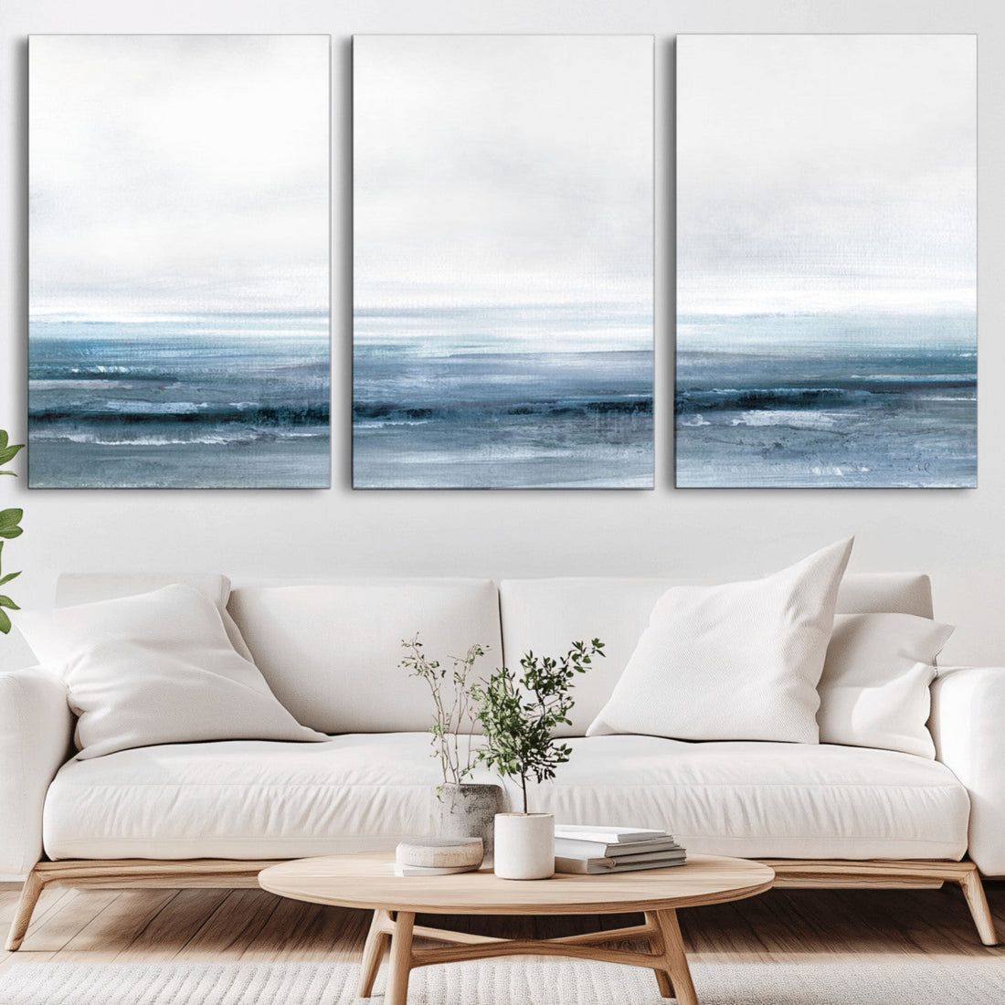 Blue Ocean Abstract Artwork Wall Art Canvas Print