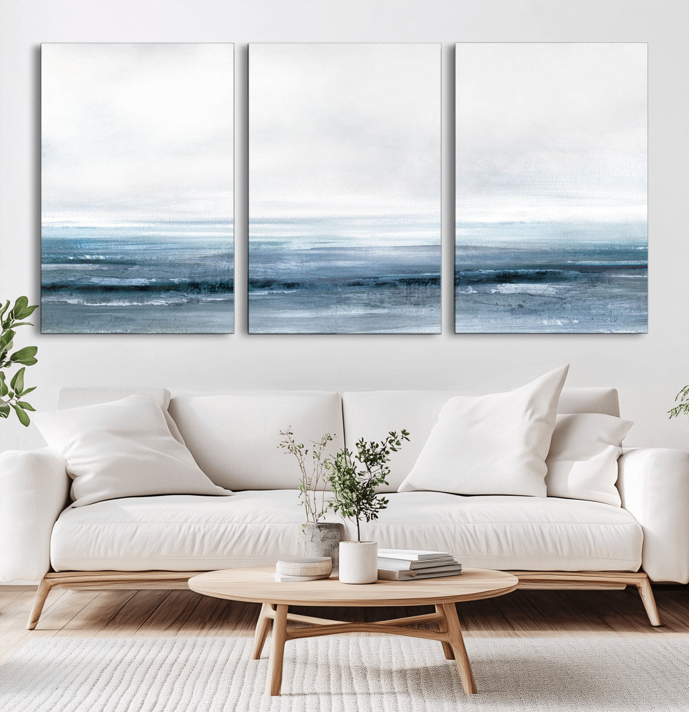 MGV-CV-60X30-3P - Blue Ocean Abstract Artwork Wall Art Canvas Print