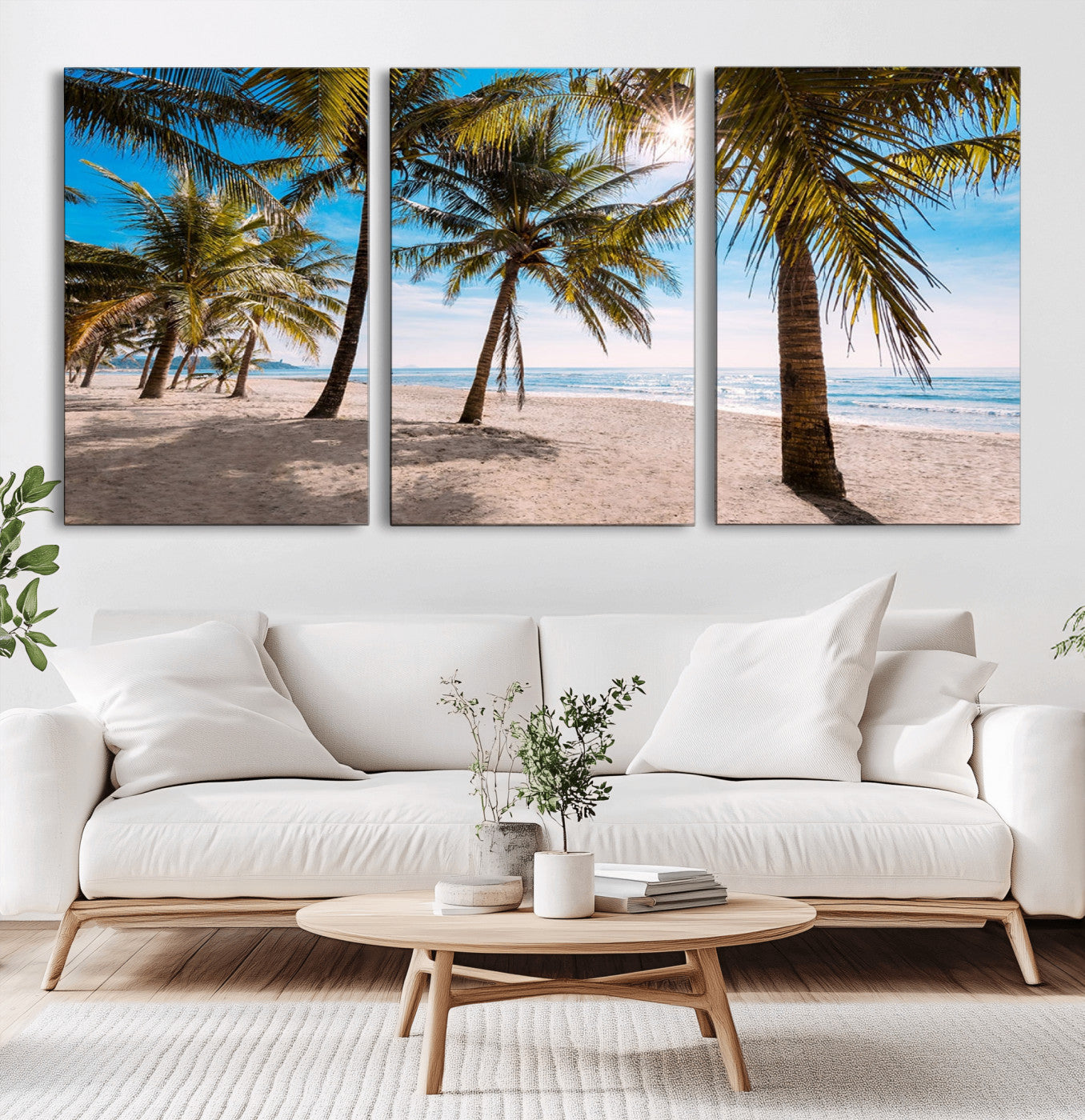 MGV-CV-60X30-3P - Palm Beach Tropical Island Wall Art Canvas Print