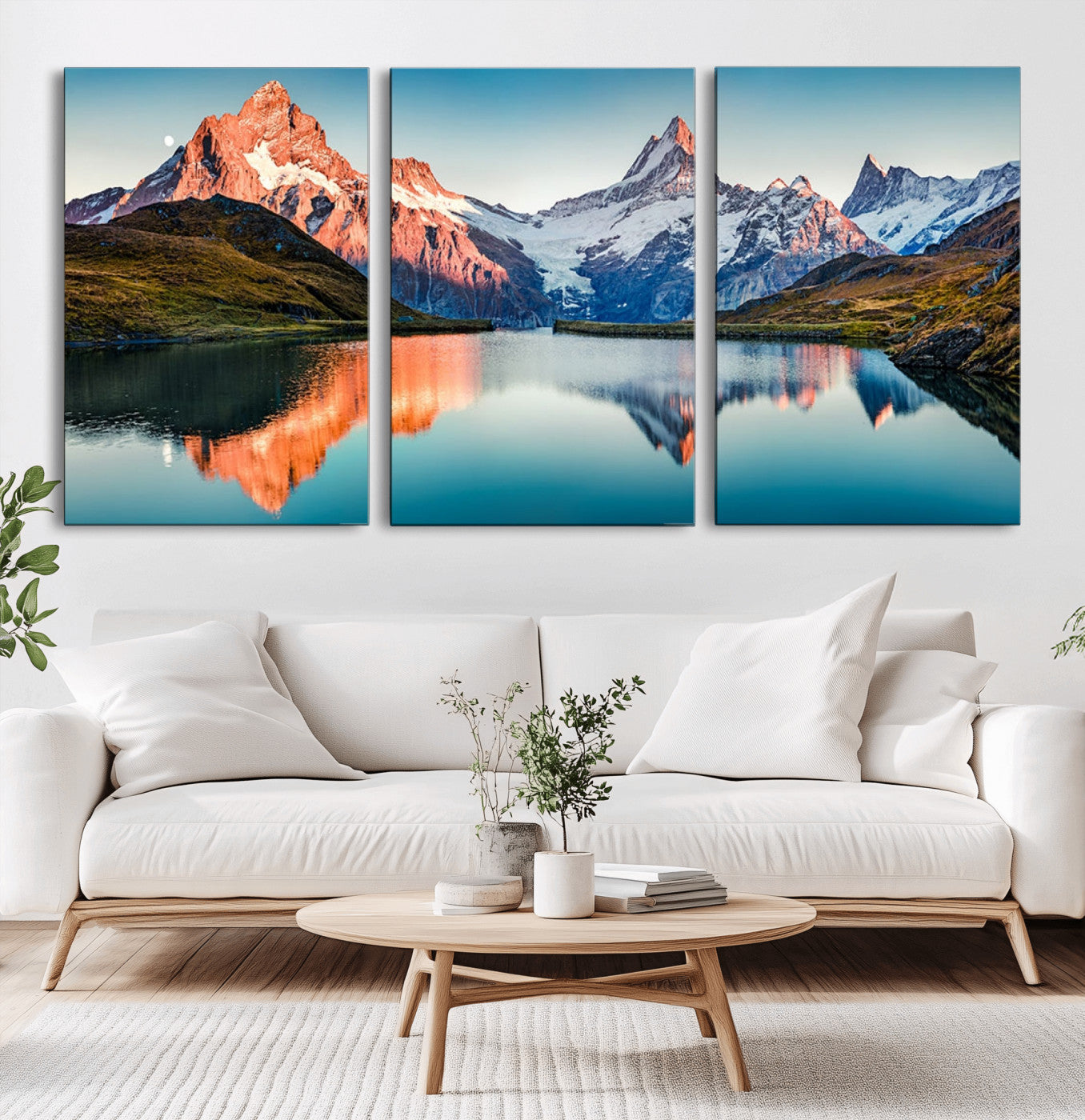 MGV-CV-60X30-3P - Landscape Mountain and Lake View Wall Art Canvas Print