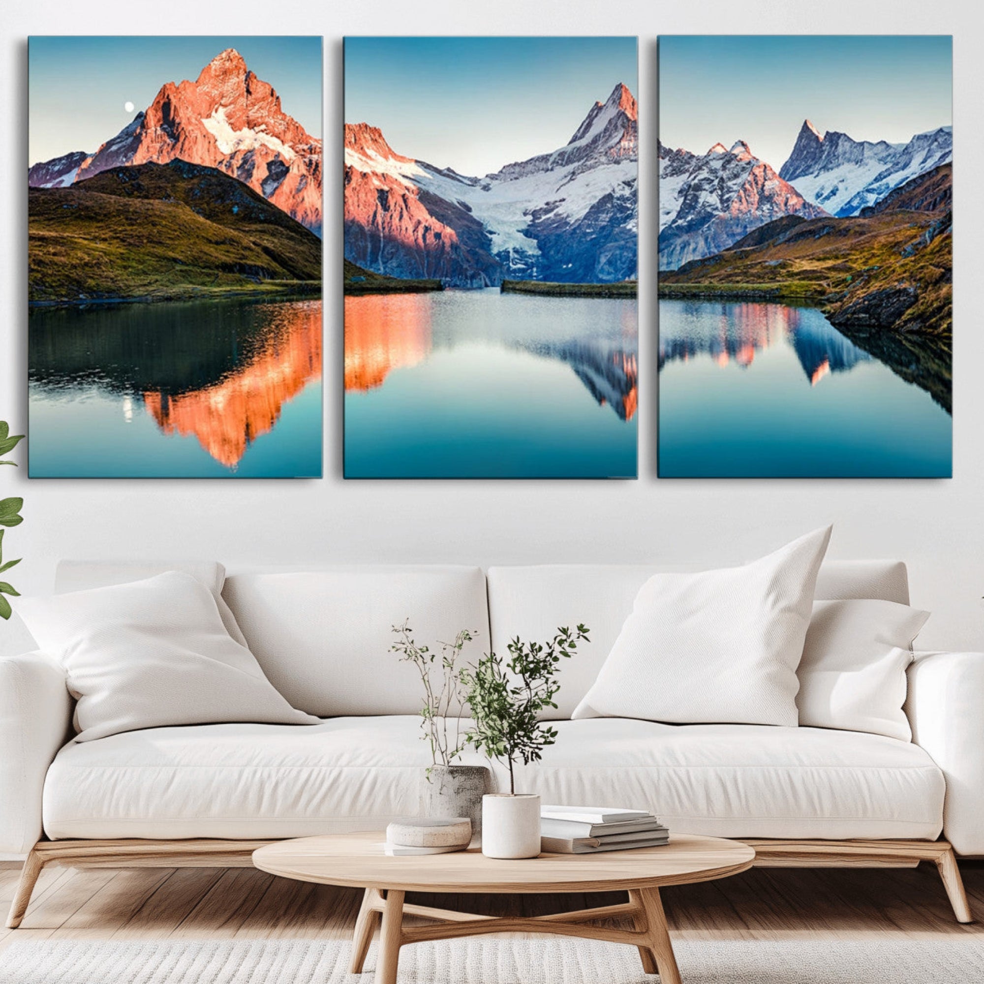 88453-MGV-CV-36X24-Landscape Mountain and Lake View Wall Art Canvas Print