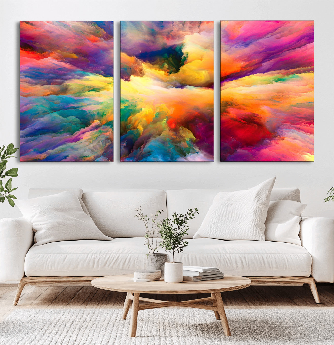 MGV-CV-60X30-3P - Blazing Vibrant Colors Cloud Wall Art Canvas Print