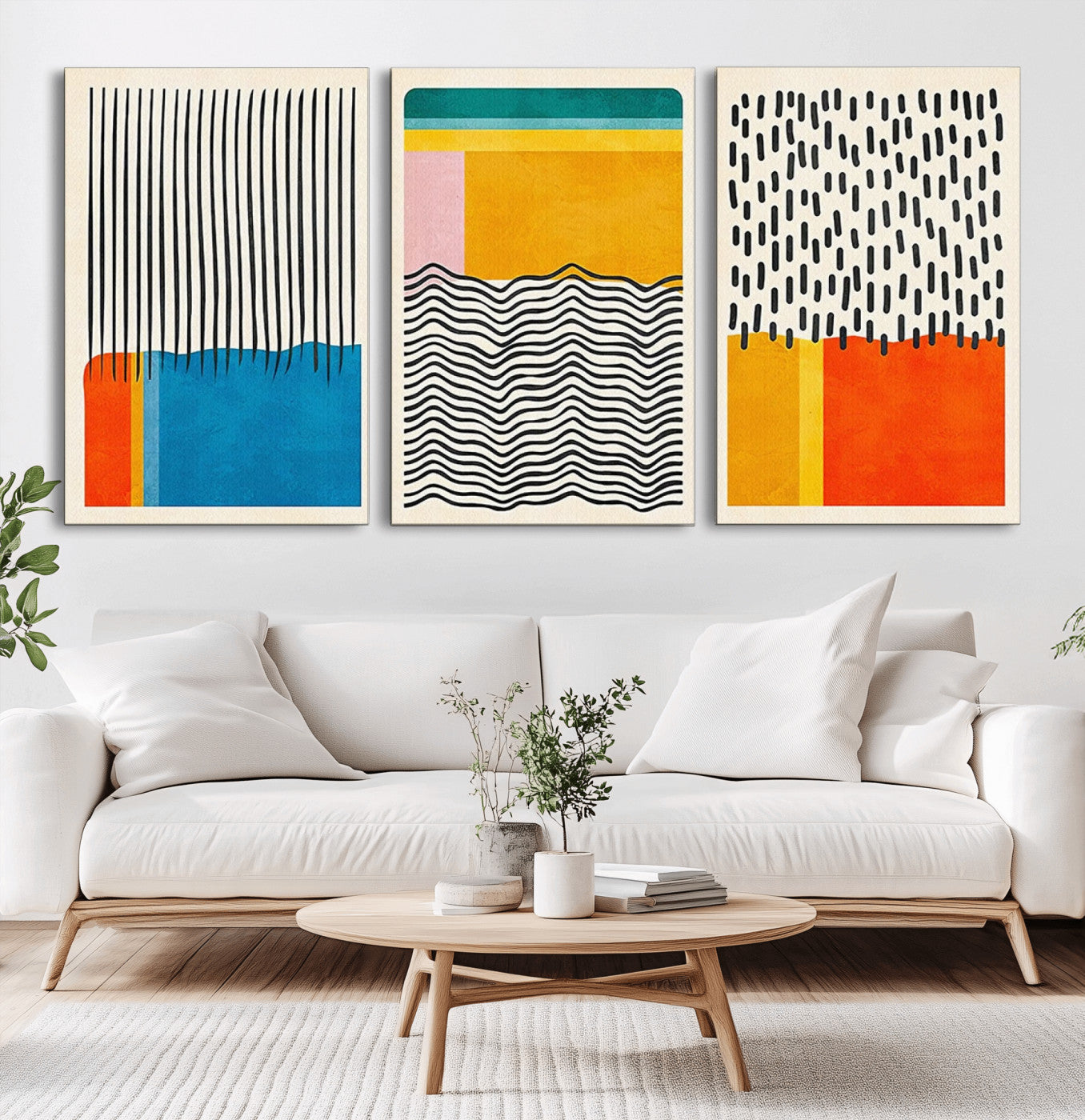 MGV-CV-60X30-3P - Canvas Print Wall Art Abstract Illustrs Art Boho, Framed Abstract Boho Art
