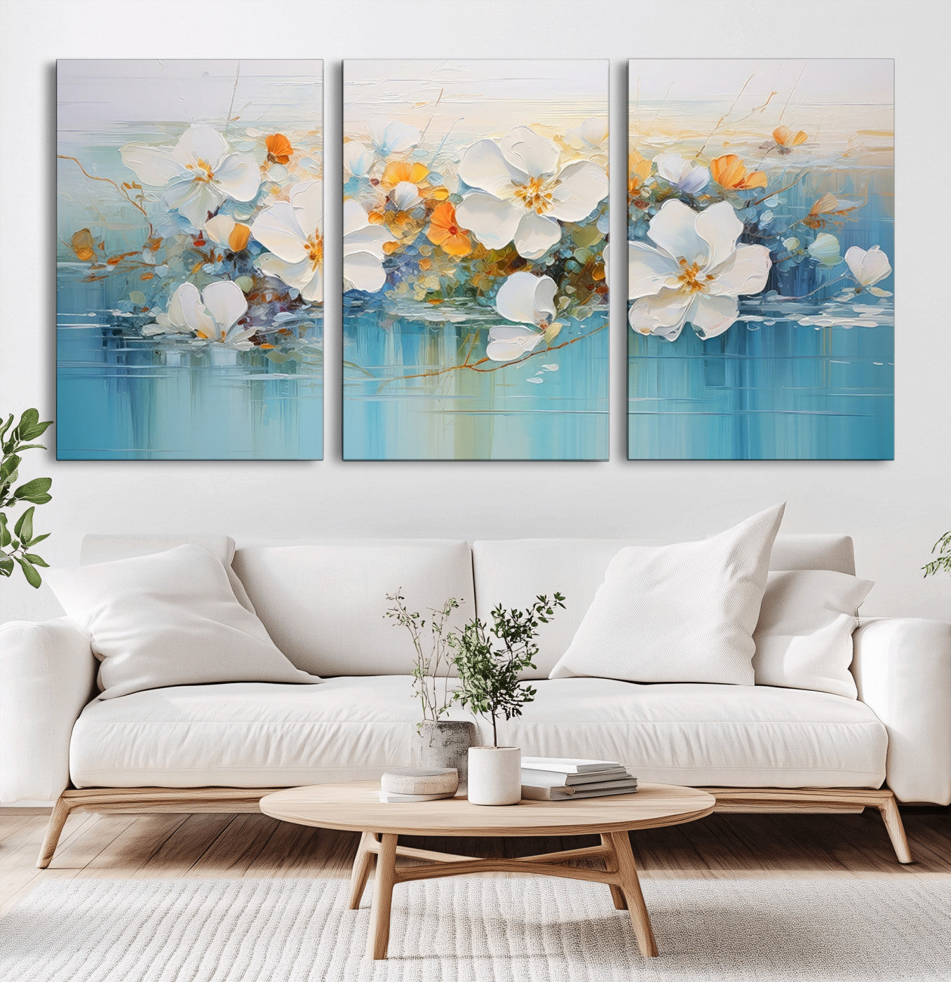MGV-CV-60X30-3P - Abstract Flower Wall Art Canvas Print