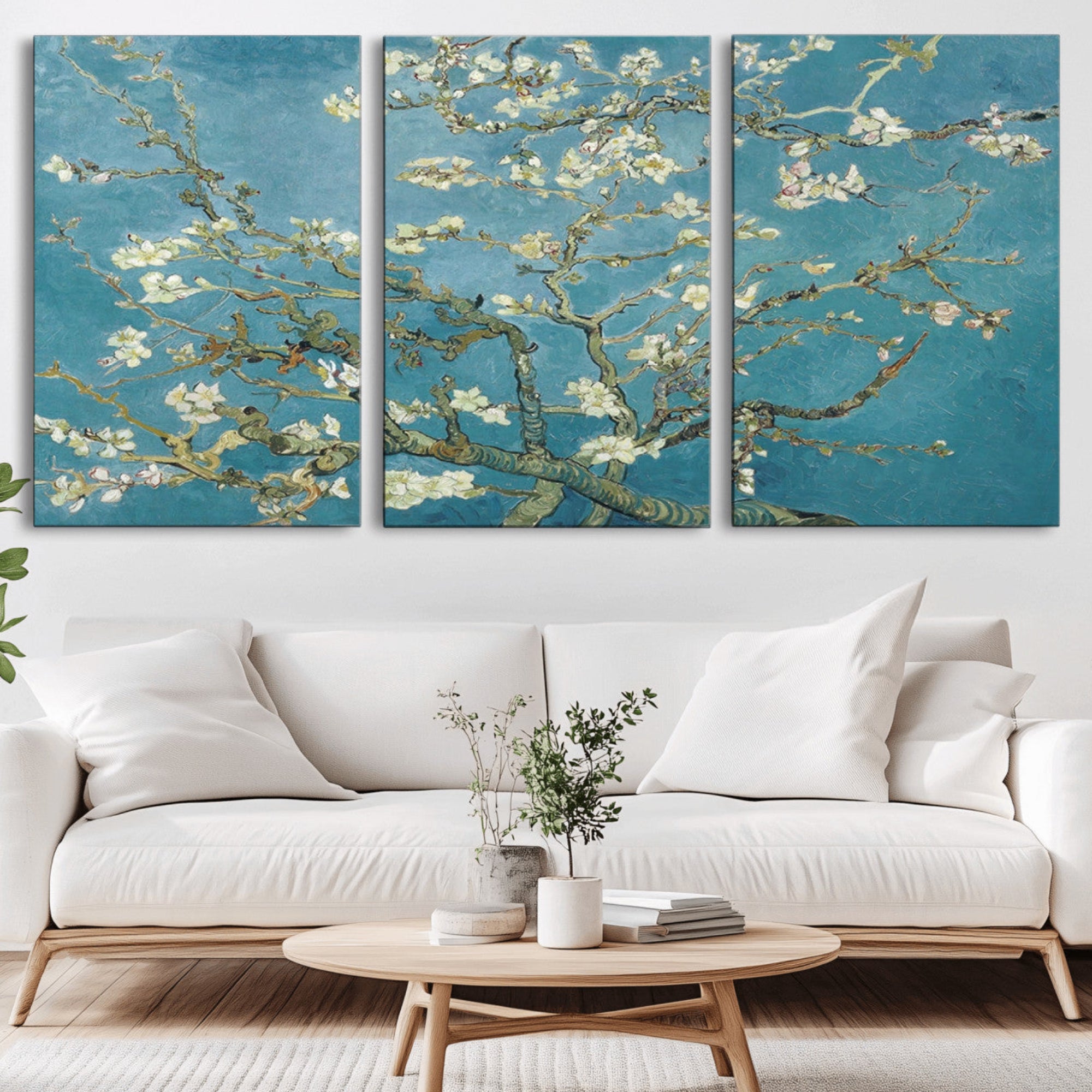 65607-MGV-CV-36X24-Vincent Van Gogh's Almond Blossom Abstract Wall Art Canvas, Van Gogh Almond Blossom Canvas Print