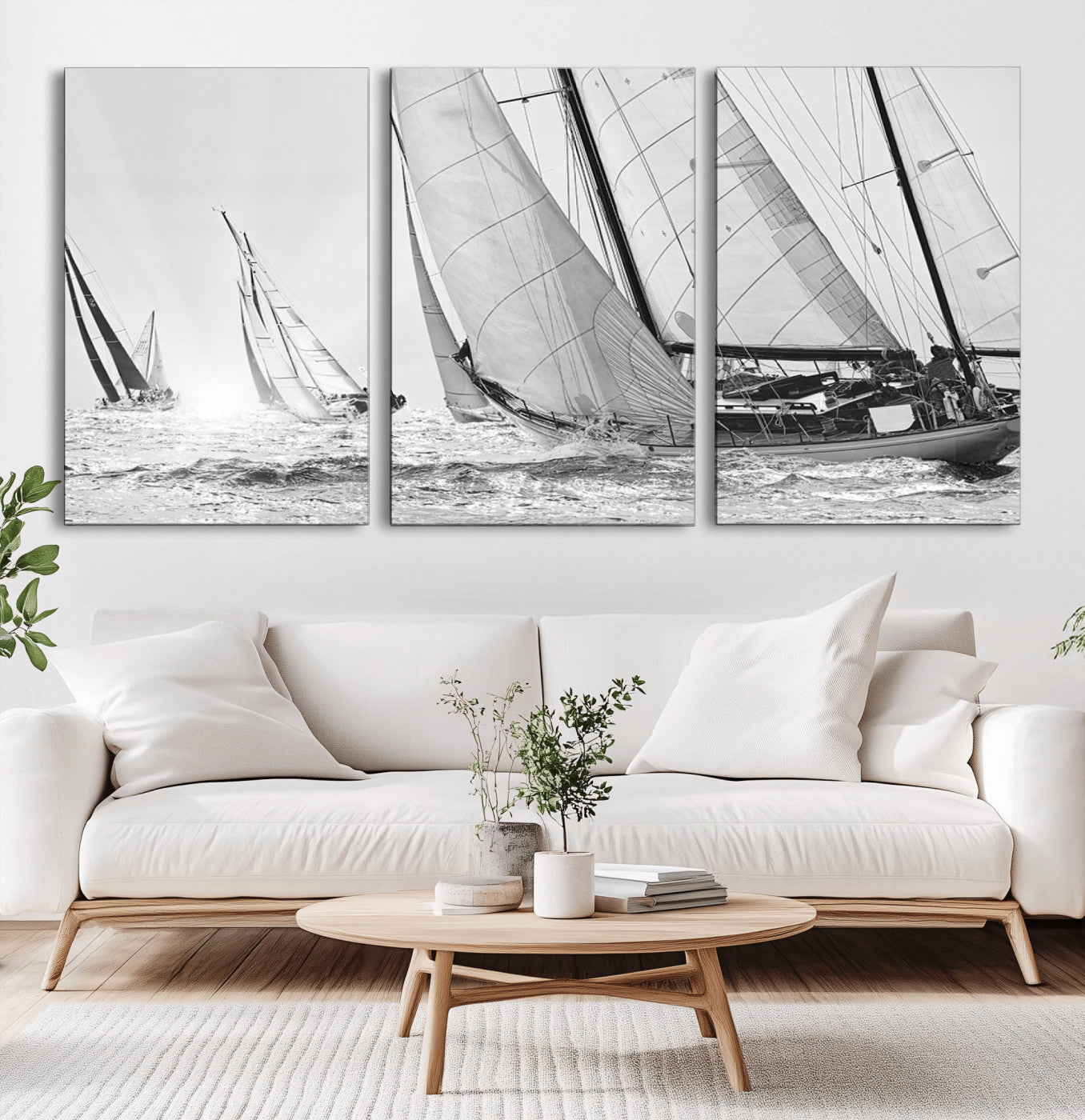 Boat-1-MGV-CV-36X24-Yacht Sailboat Regatta Canvas Wall Art Canvas Print