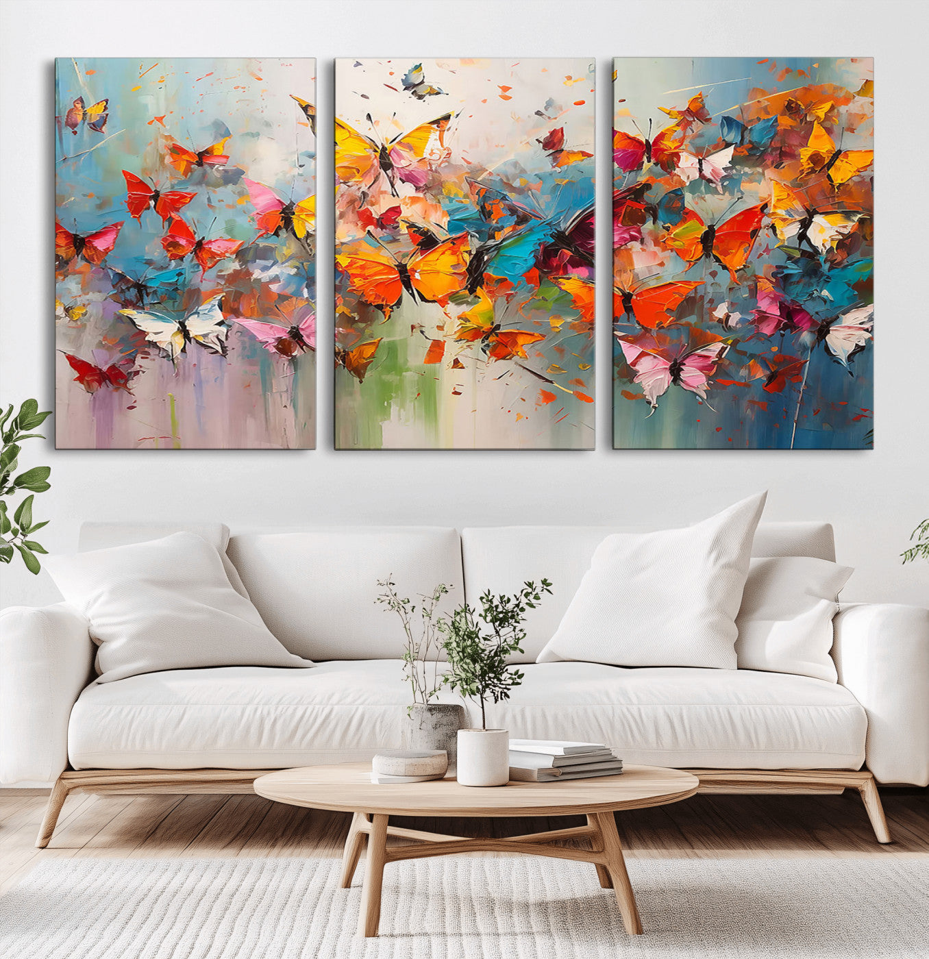 -Abstract Butterfly Wall Art Canvas Print
