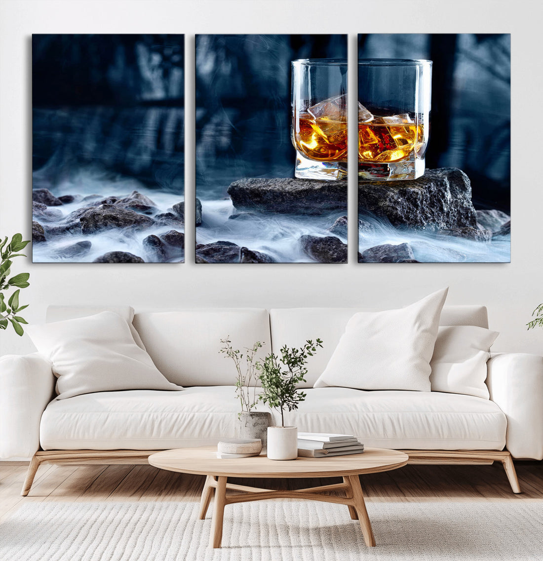 Whiskey Ice Wall Art Canvas Print