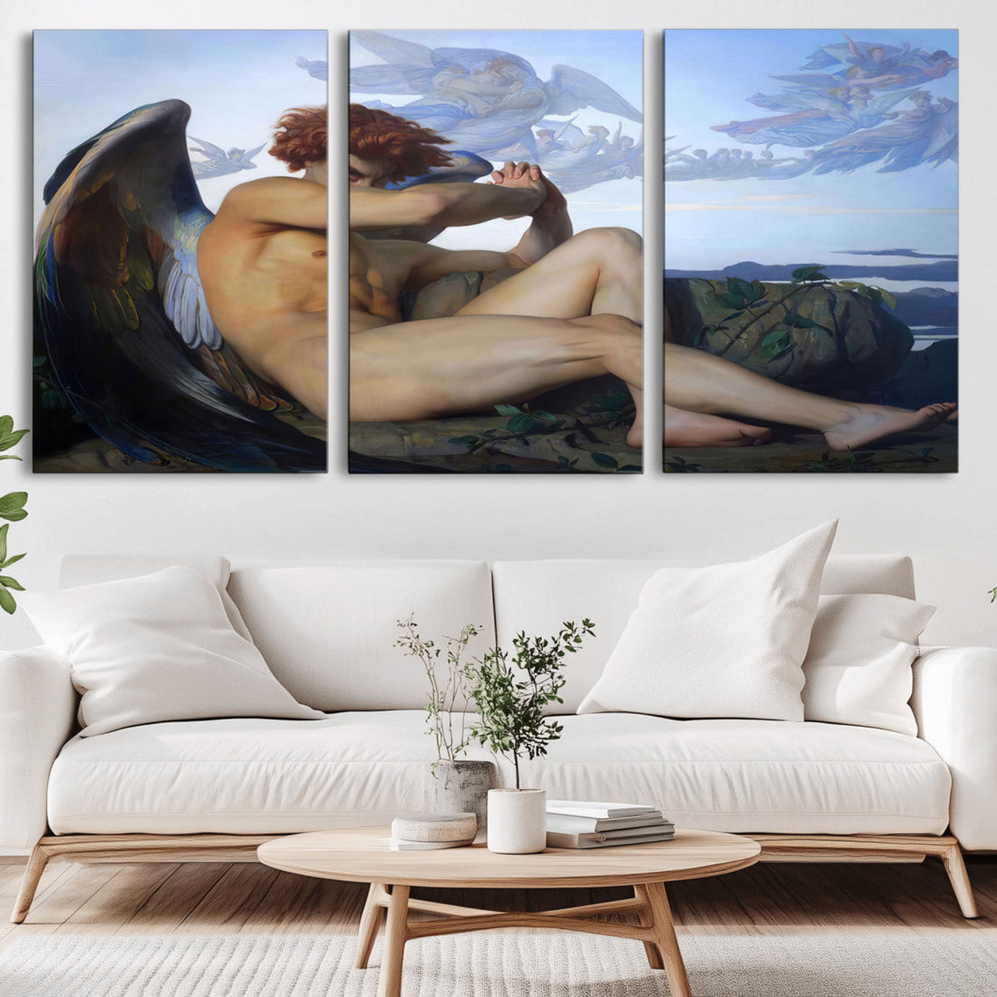 Fallen Angel Wall Art Canvas Print, Alexandre Cabanel Classic Art Reproduction