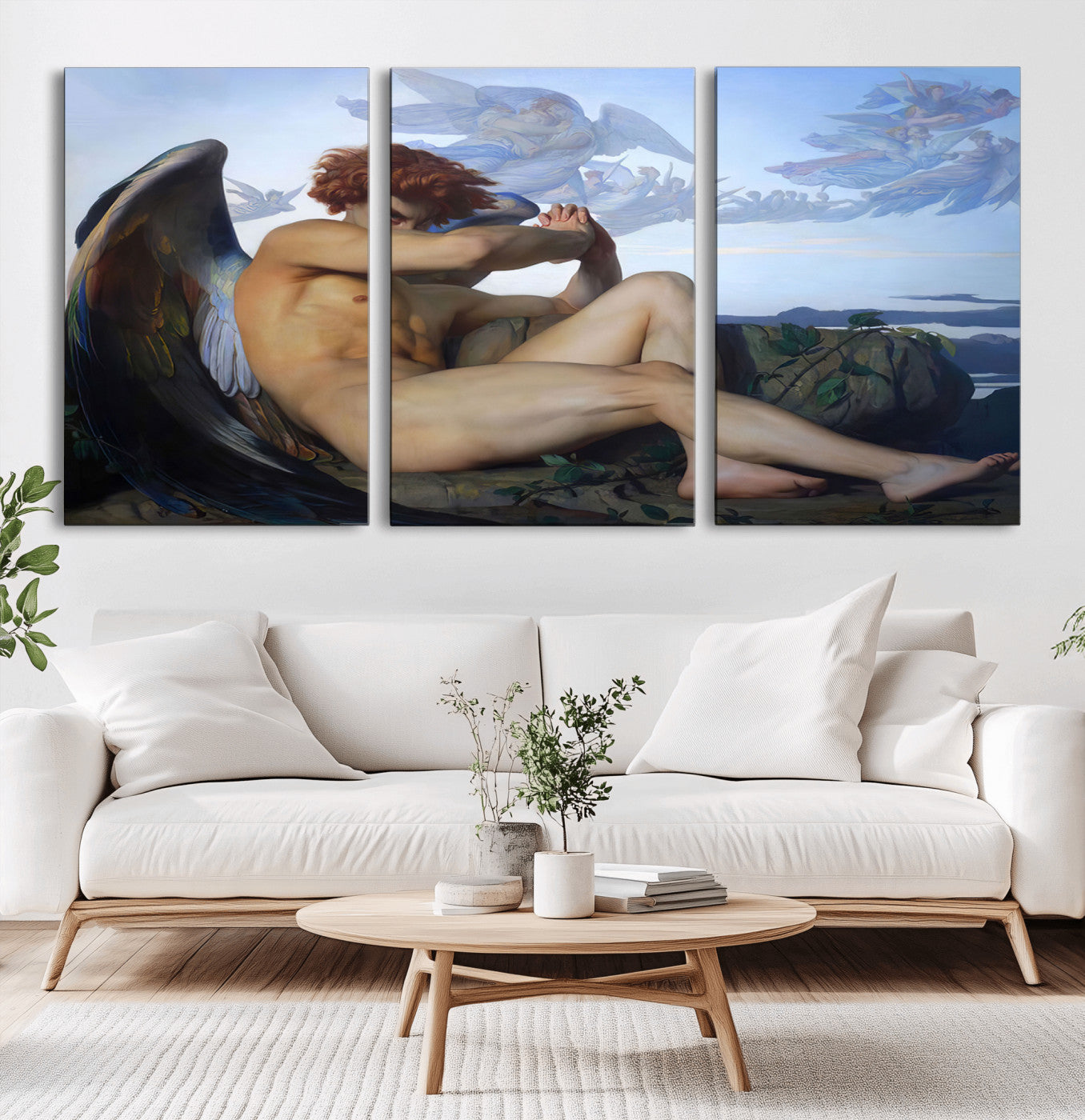 -Fallen Angel Wall Art Canvas Print – Classic Art, Framed, Ready to Hang - Alexandre Cabanel