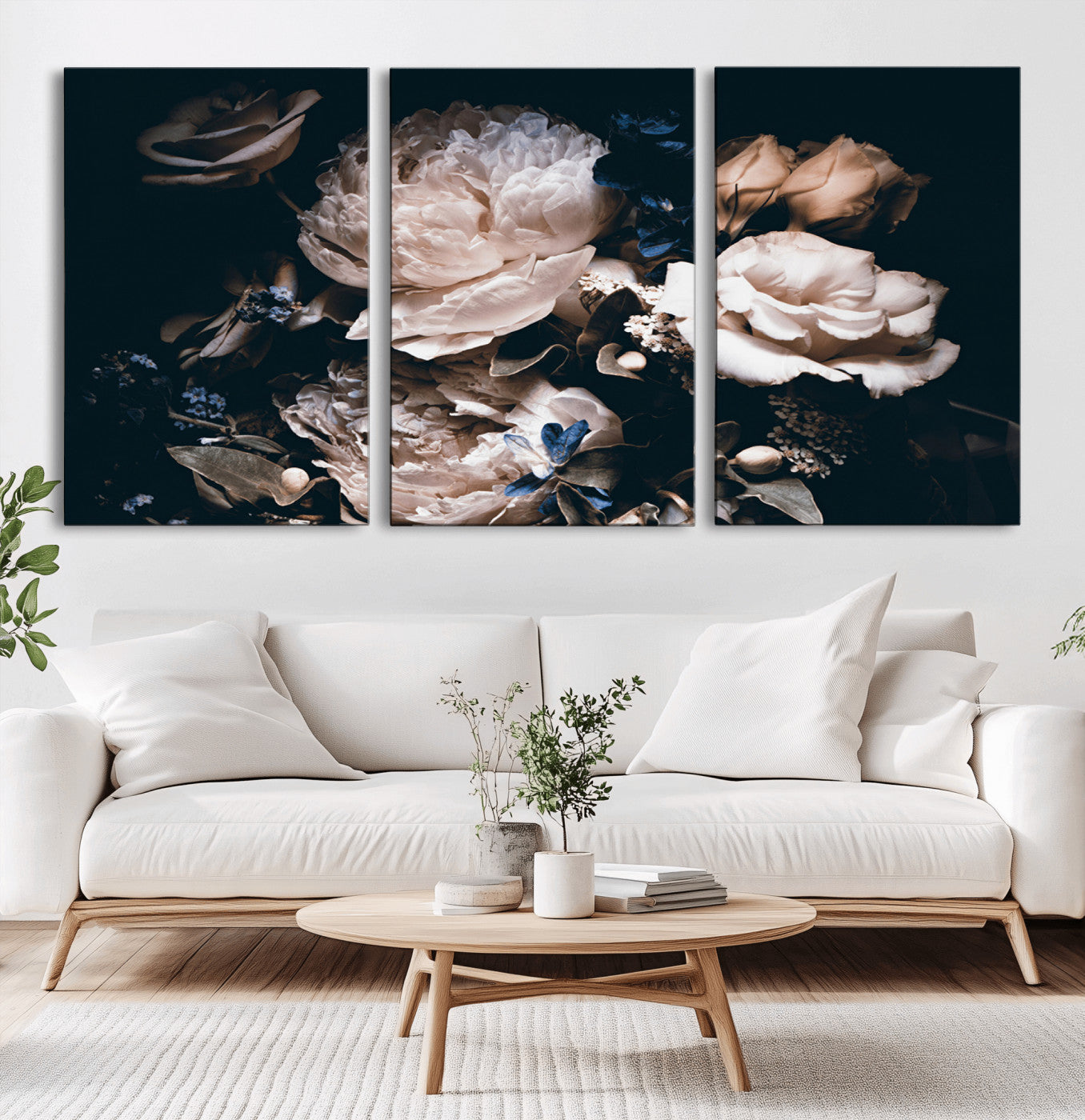 MGV-CV-60X30-3P - Pink Peonies Flowers Large Canvas Art Print