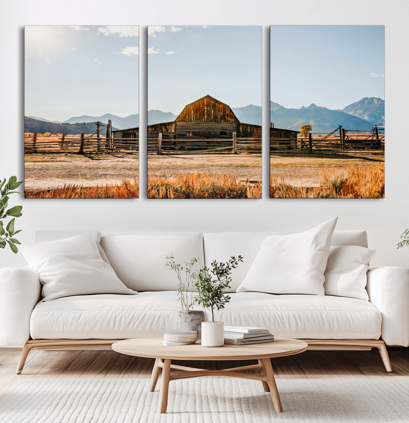 26513-MGV-CV-36X24-Vintage Old Barn Field Wall Art Canvas Print for Farmhouse Decor - Rustic Barn Wall Art Canvas Print