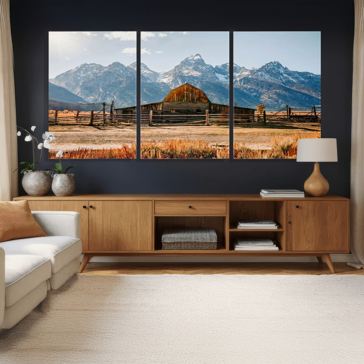 26513-MGV-CV-36X24 - Vintage Old Barn Field Wall Art Canvas Print for Farmhouse Decor - Rustic Barn Wall Art Canvas Print