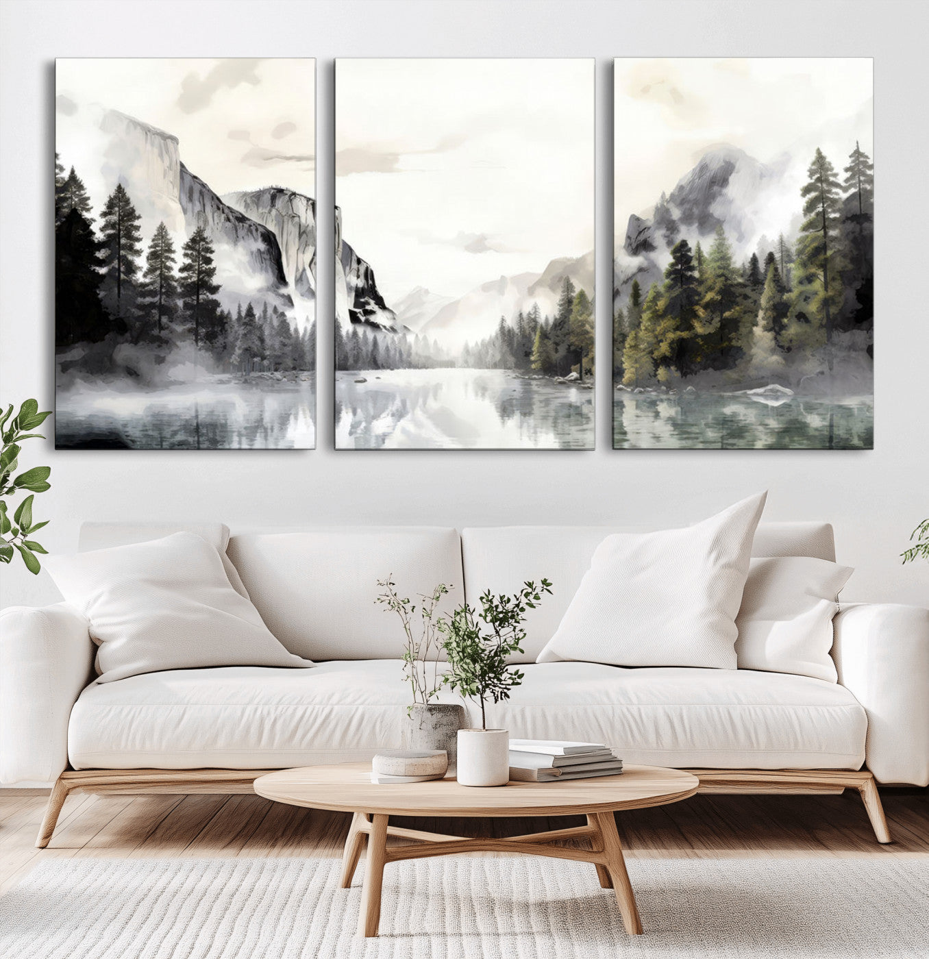 MGV-CV-60X30-3P - Yosemite Valley Wall Art Canvas Print – Framed and Ready to Hang – Majestic Nature Landscape Décor