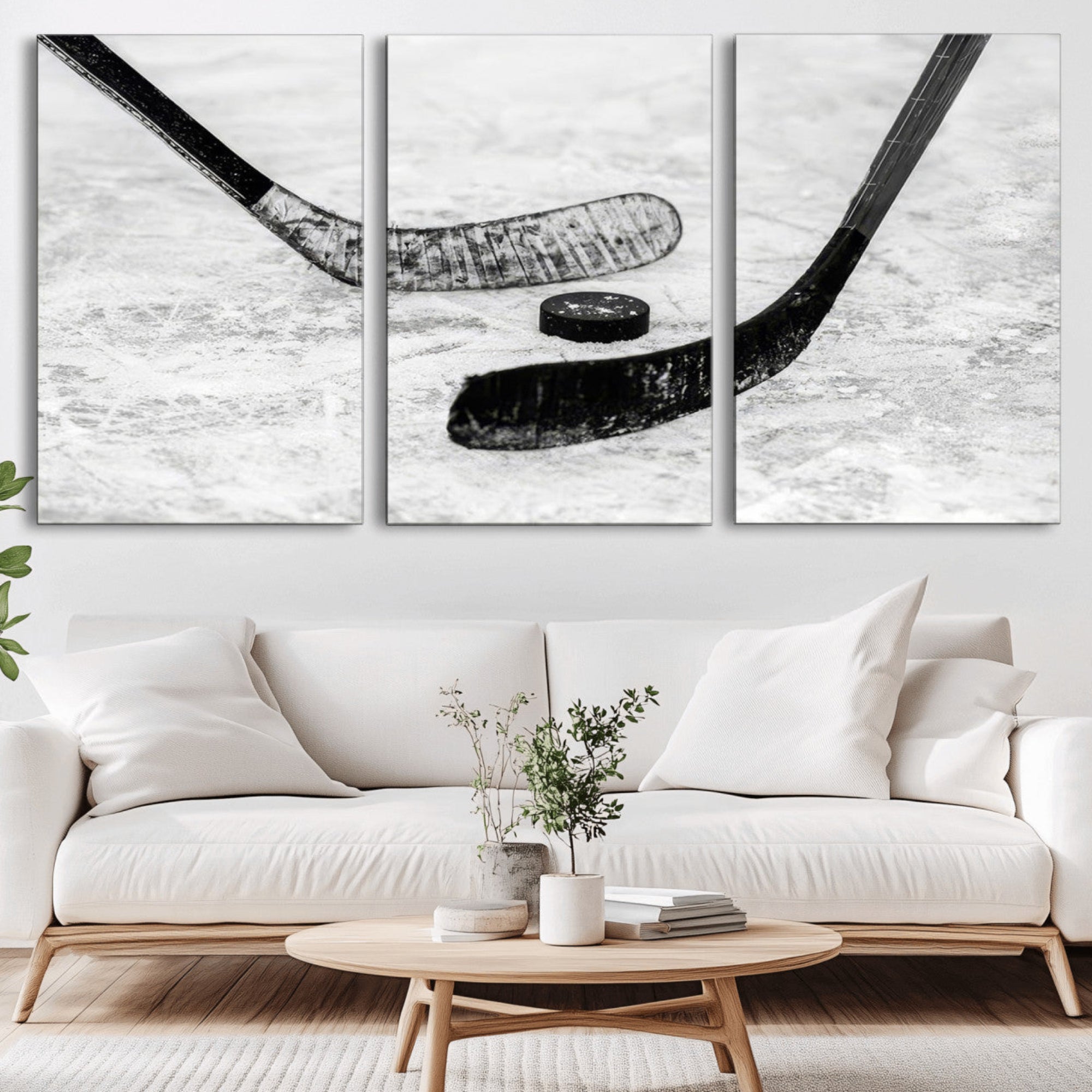 82900-MGV-CV-36X24-Winter Ice Hockey Sport Canvas Wall Art Print - Hockey Wall Art Print
