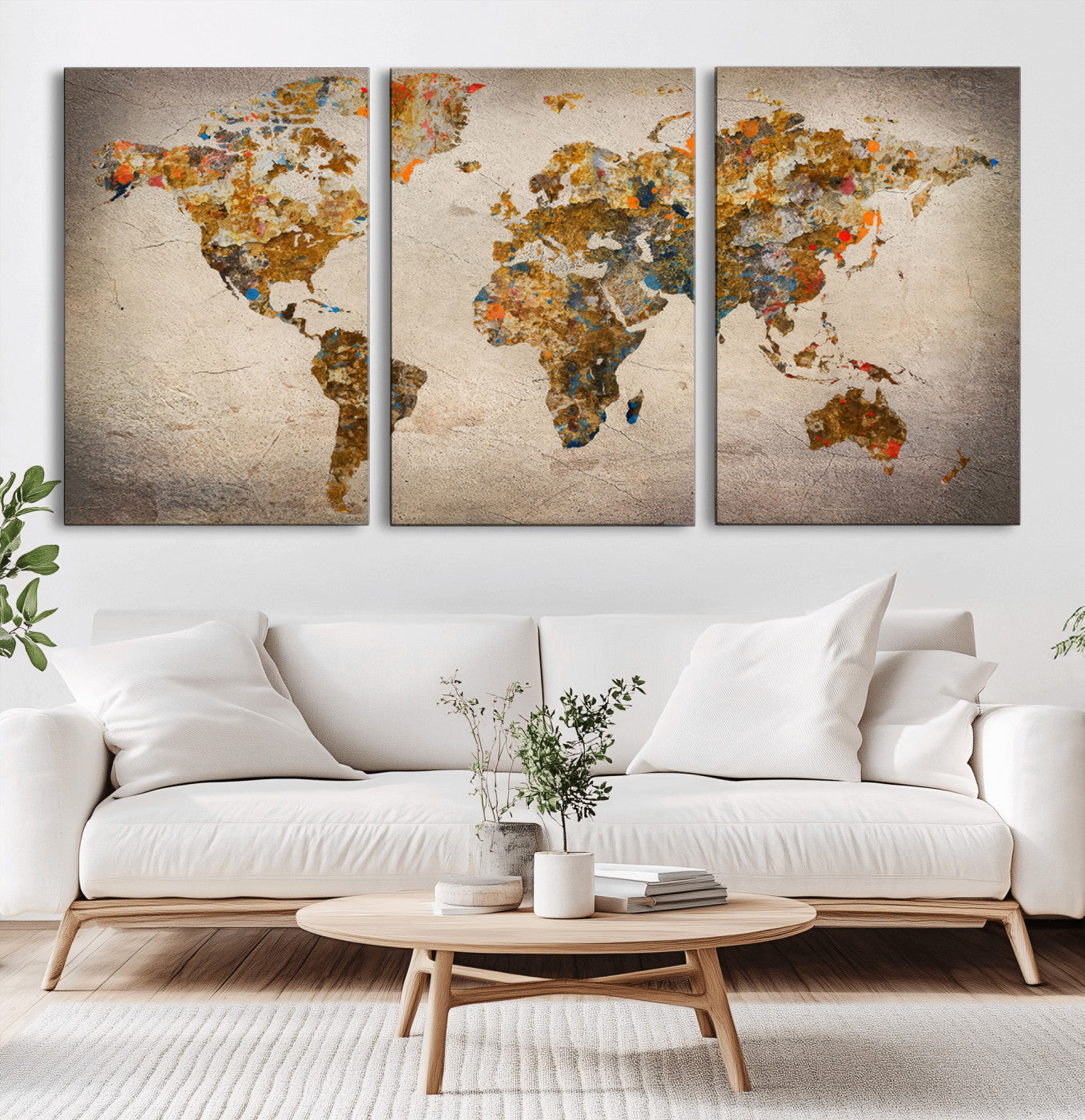 MGV-CV-60X30-3P - Push Pin World Map Canvas Print – Framed Wall Art for Couples to Track Their Travels – Anniversary