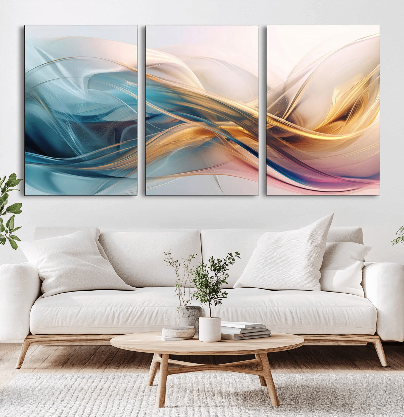 -Abstract Flowing Colors Wall Art Canvas Print