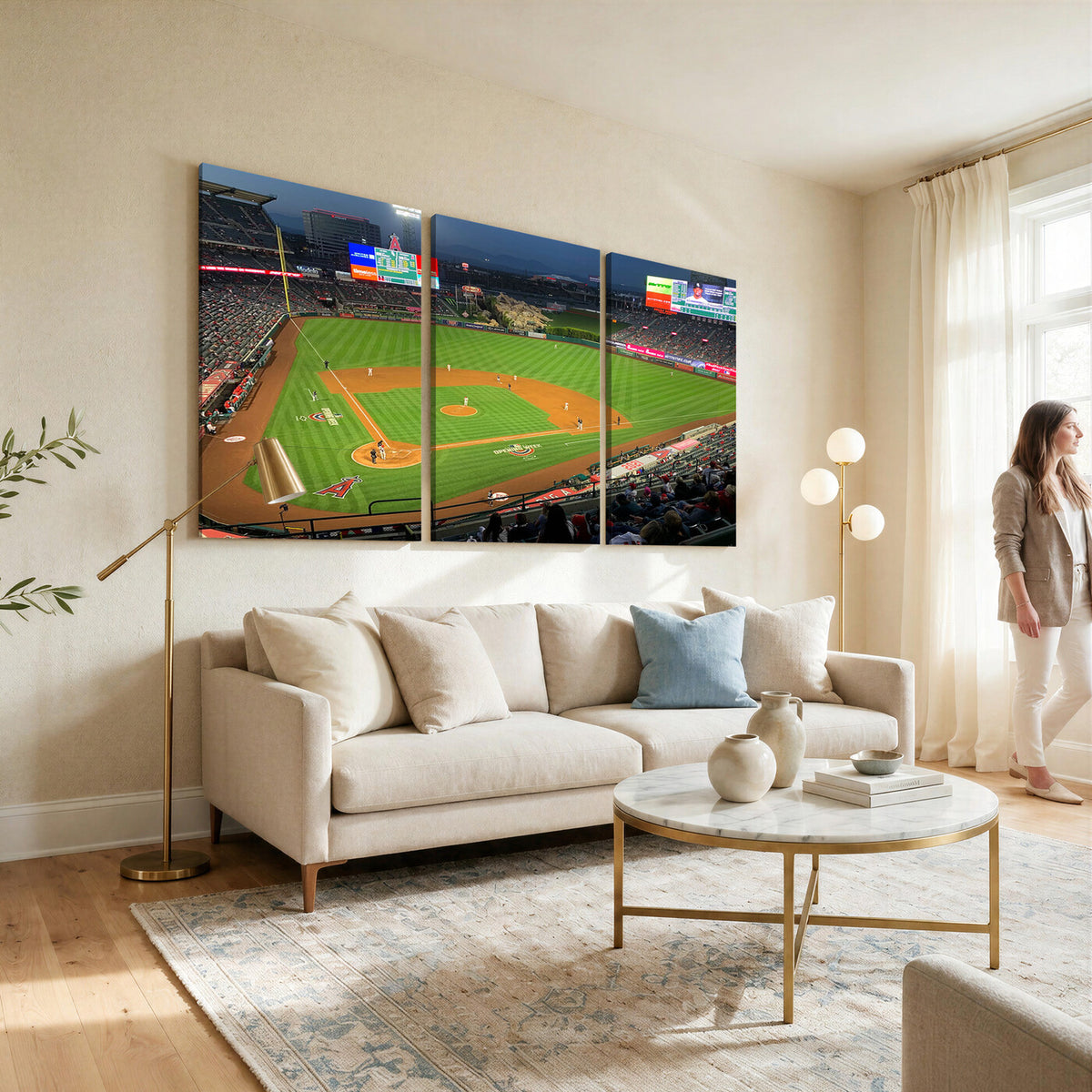93707-MGV-CV-36X24 - Angel Stadium Aerial Canvas Print | Los Angeles Angels Baseball