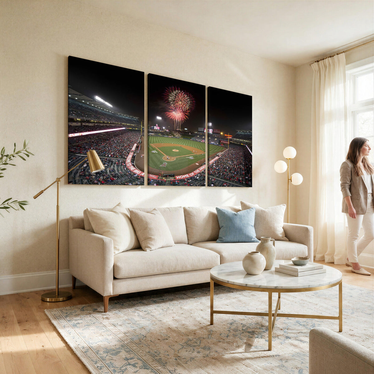 63592-MGV-CV-36X24 - Angel Stadium in Los Angeles Stadium Wall Art Canvas Print