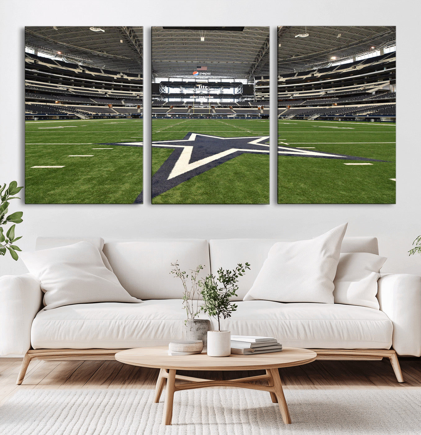 MGV-CV-60X30-3P - Dallas Cowboys Football Team Print - Arlington AT&T Stadium Wall Art Canvas Print