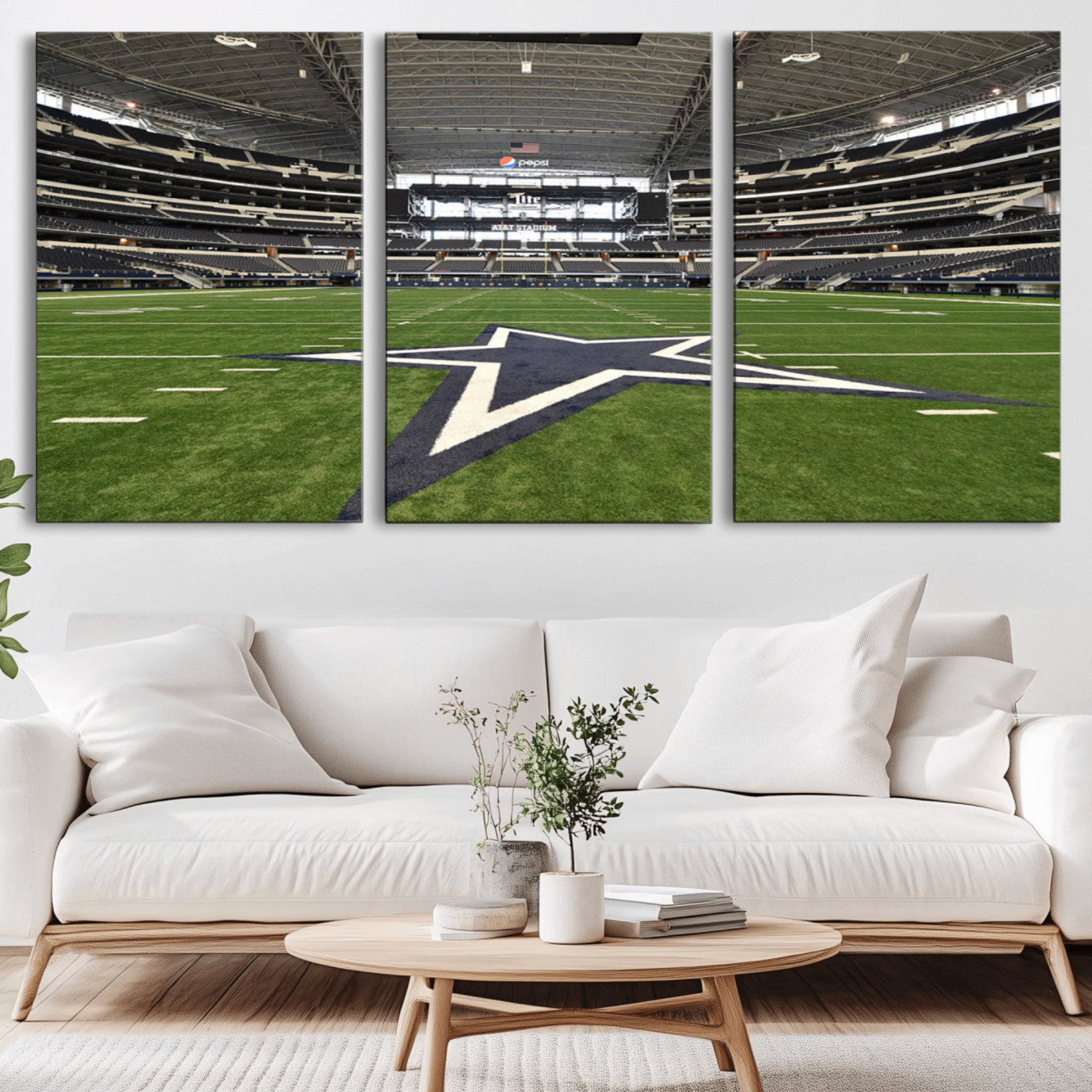 14834-MGV-CV-36X24-Dallas Cowboys Football Team Print - Arlington AT&T Stadium Wall Art Canvas Print