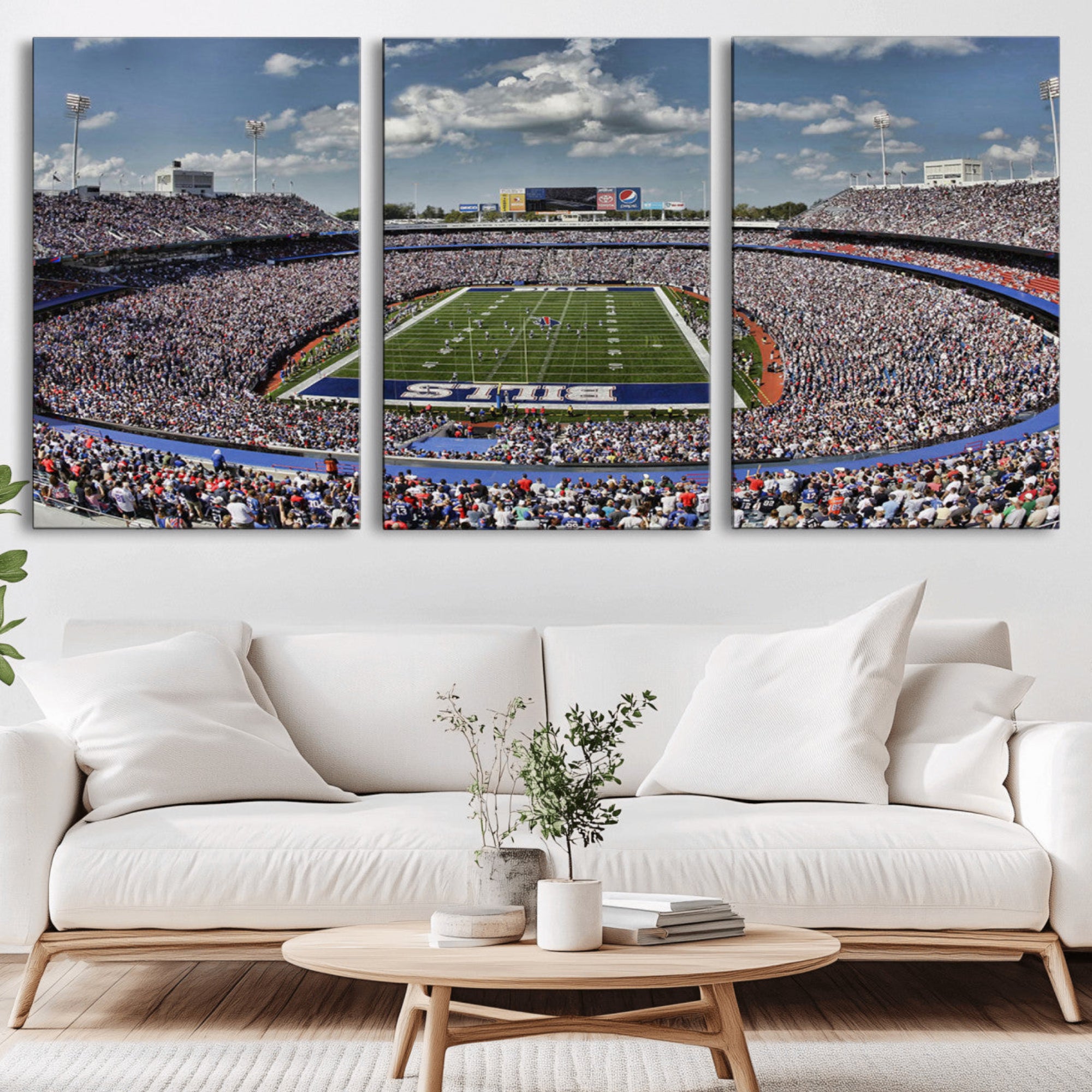 76491-MGV-CV-36X24-Buffalo Bills Highmark Stadium Wall Art Canvas Print - Bills Stadium Game Day Triple Canvas Wall Art