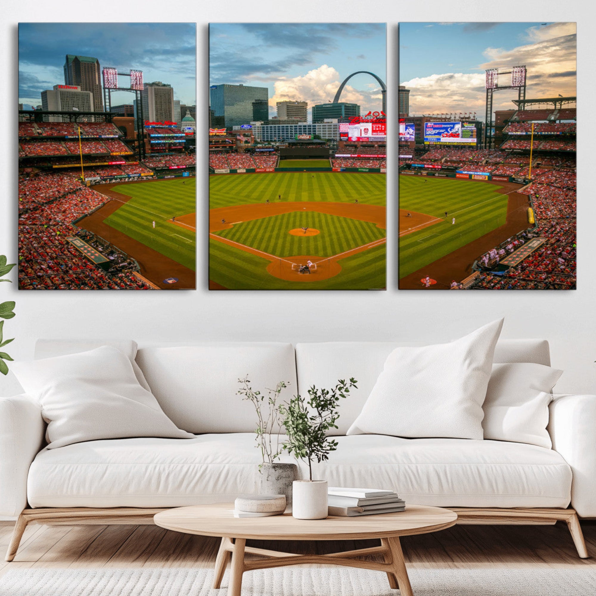 91908-MGV-CV-36X24-Busch Stadium Wall Art Print | St. Louis Cardinals Baseball Stadium Canvas Print | Framed Sports