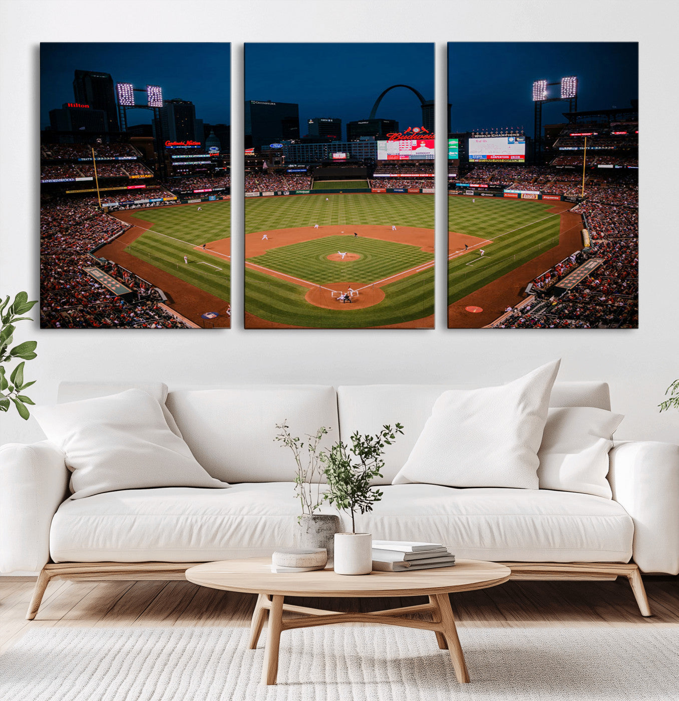 MGV-CV-60X30-3P - St. Louis Cardinals Baseball Team Print - Busch Stadium Wall Art Canvas Print