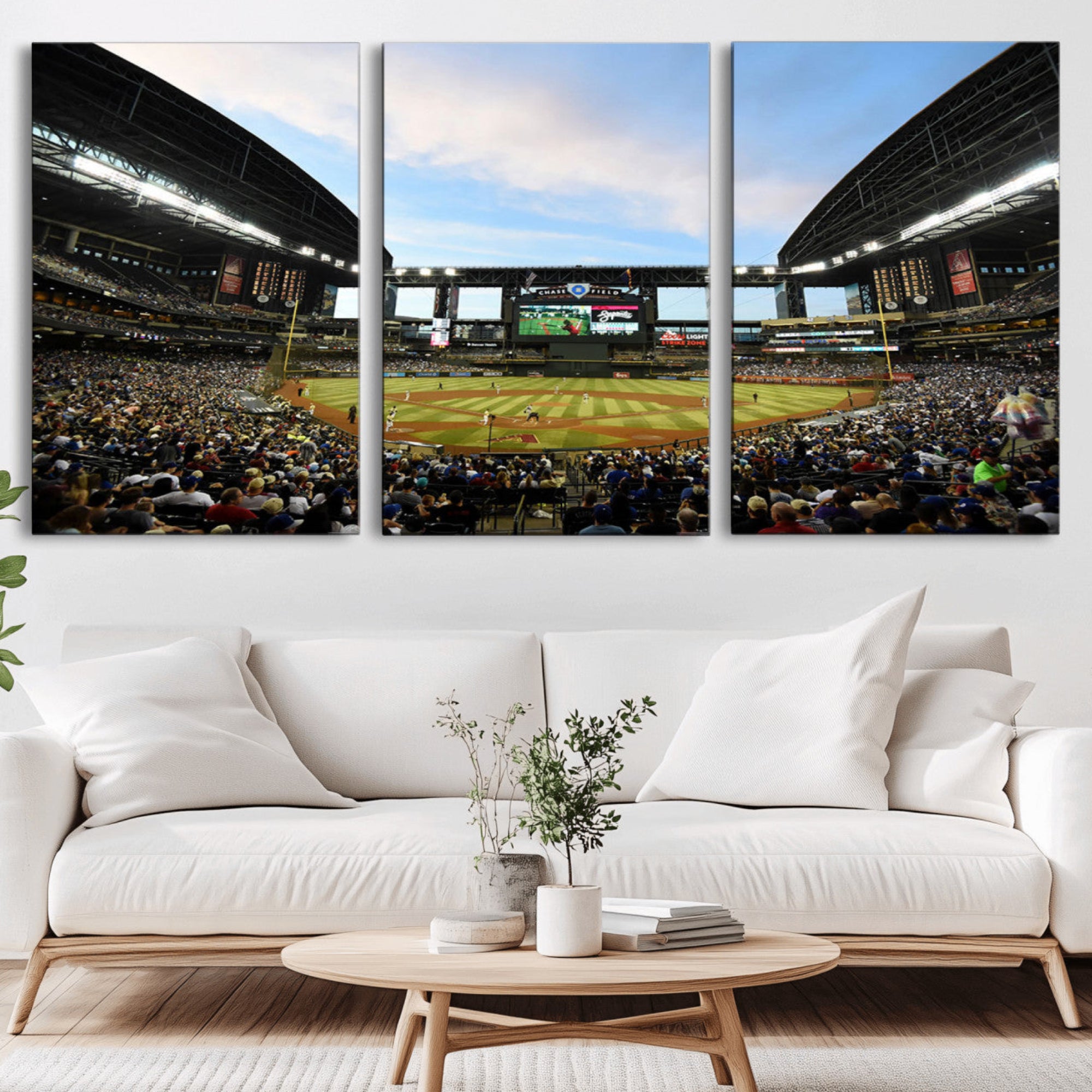 92672-MGV-CV-36X24-Arizona Diamondbacks Team Print - Phoenix Chase Field Stadium Wall Art Canvas Print