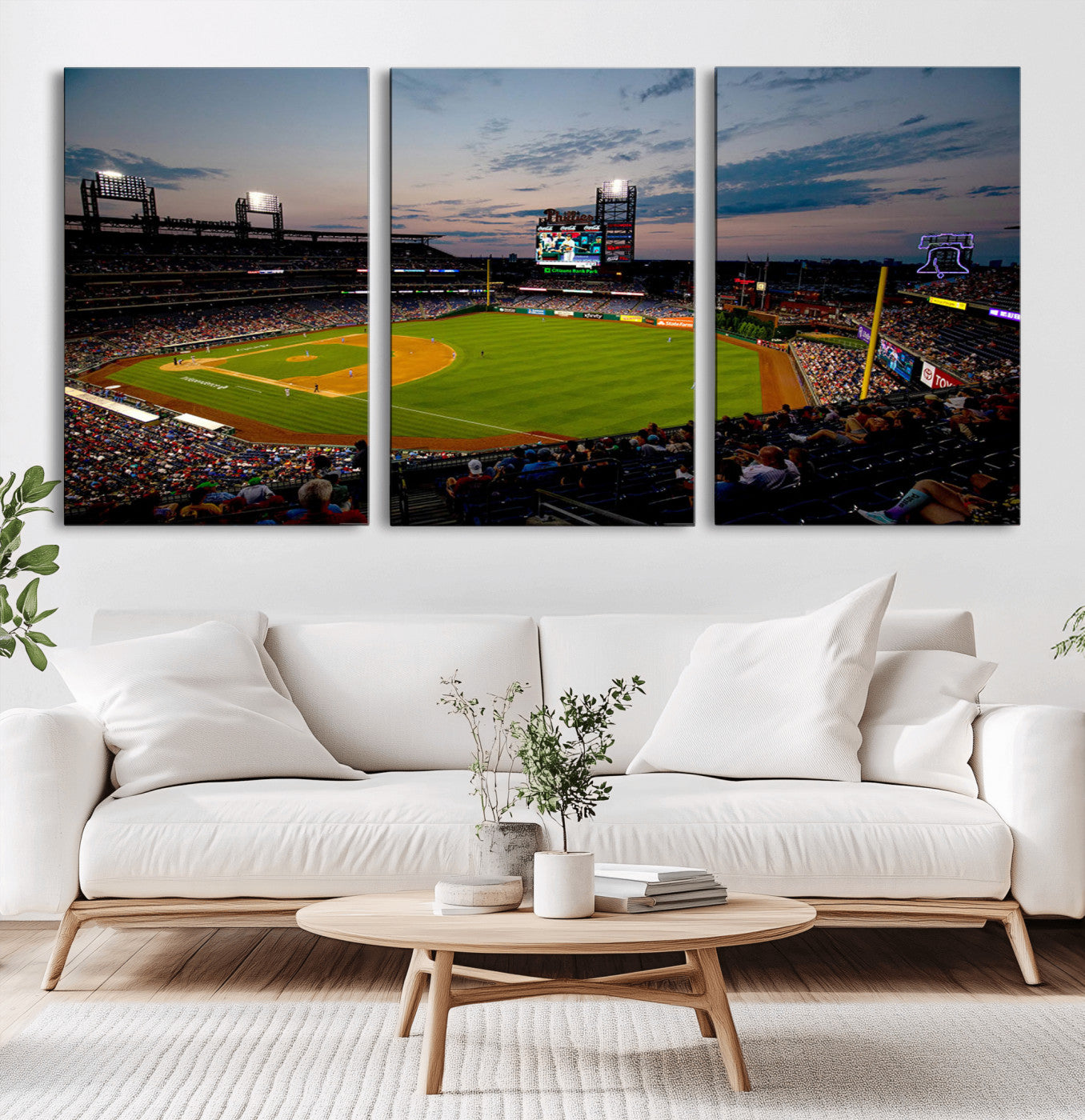 MGV-CV-60X30-3P - Philadelphia Phillies Baseball Team Print - Citizens Bank Park Stadium Wall Art Canvas Print