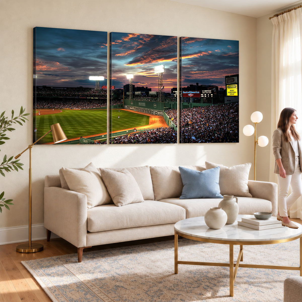 66781-MGV-CV-36X24 - Fenway Park Boston Massachusetts Stadium Wall Art Canvas Print