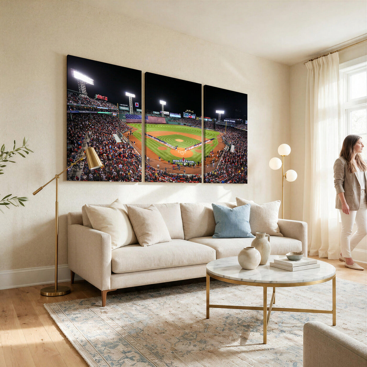 47365-MGV-CV-36X24 - Fenway Park Wall Art Canvas Print | Large Baseball Stadium Canvas for Boston Red Sox Fans
