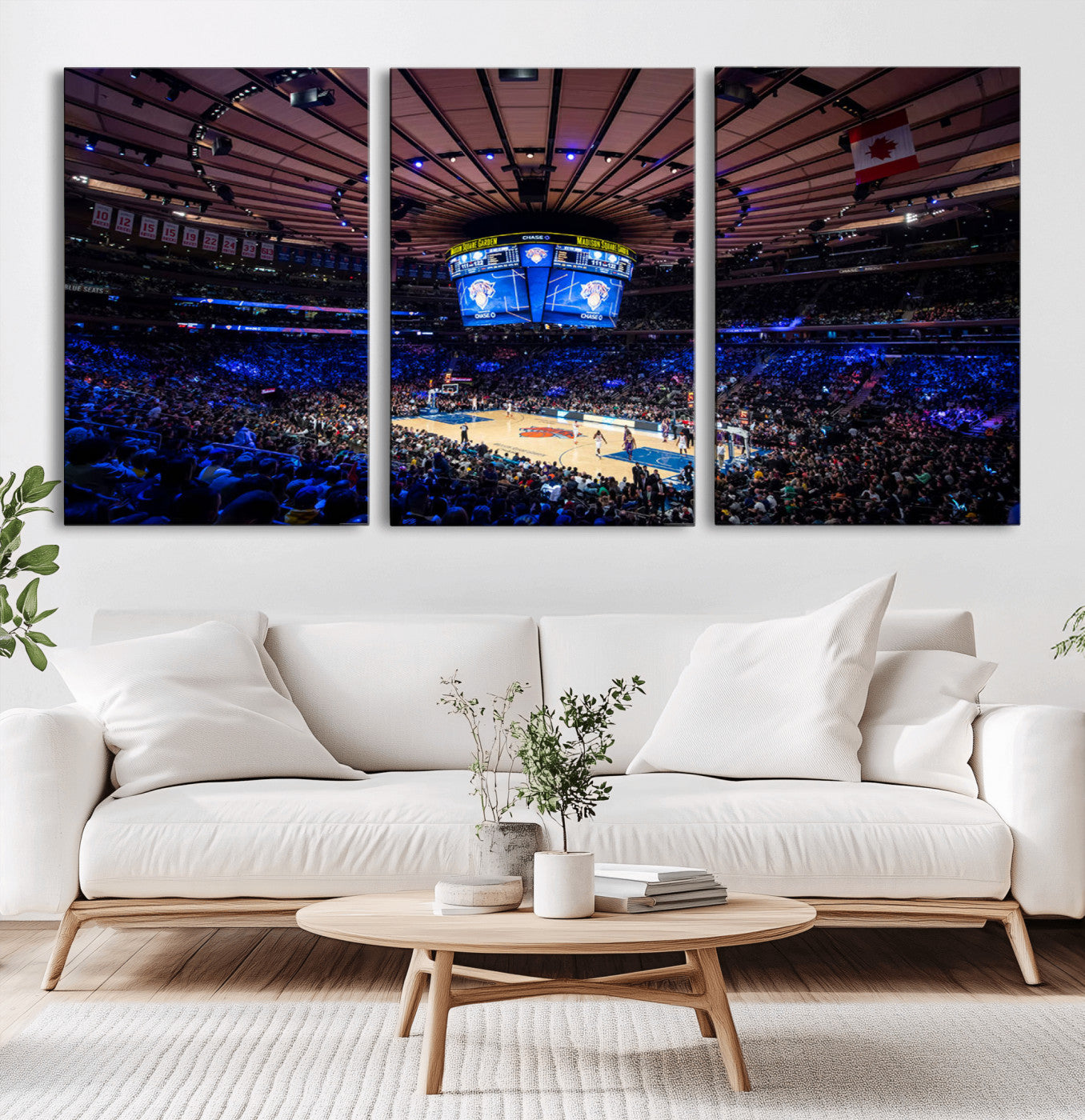 MGV-CV-60X30-3P - Madison Square Garden Basketball Print Canvas- Madison Square Garden Basketball Game Triple Canvas