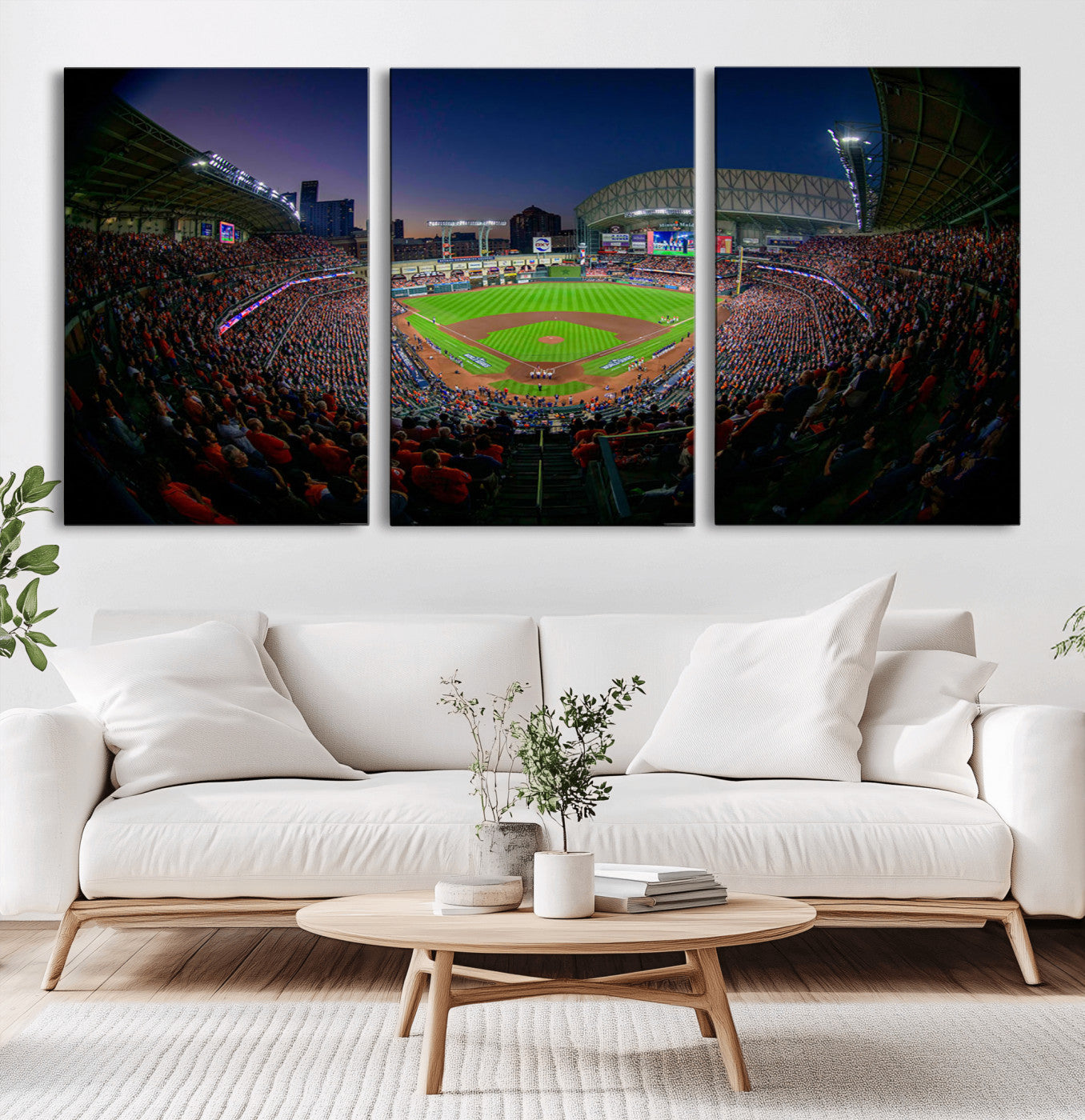 MGV-CV-60X30-3P - Houston Astros Baseball Team Print - Houston Minute Maid Park Stadium Wall Art Canvas Print