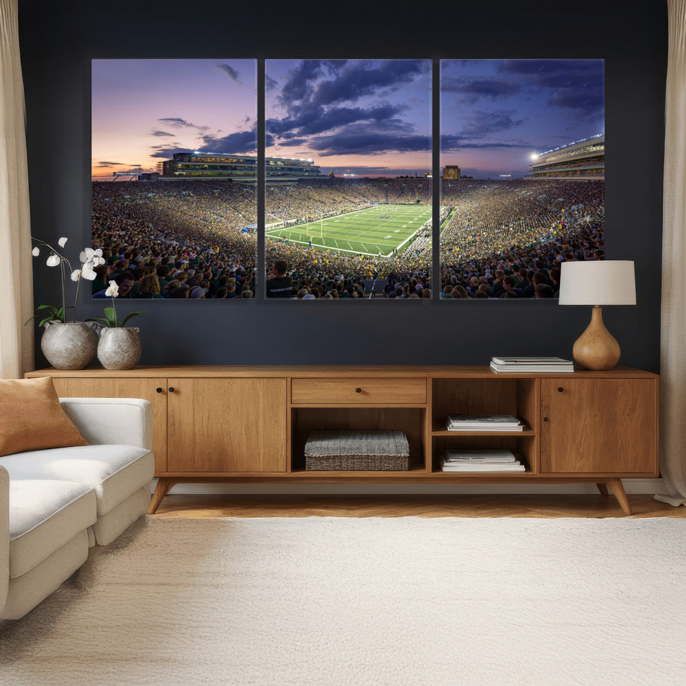 50825-MGV-CV-36X24 - Notre Dame Fighting Irish Football Team Print - Notre Dame Stadium Wall Art Canvas Print
