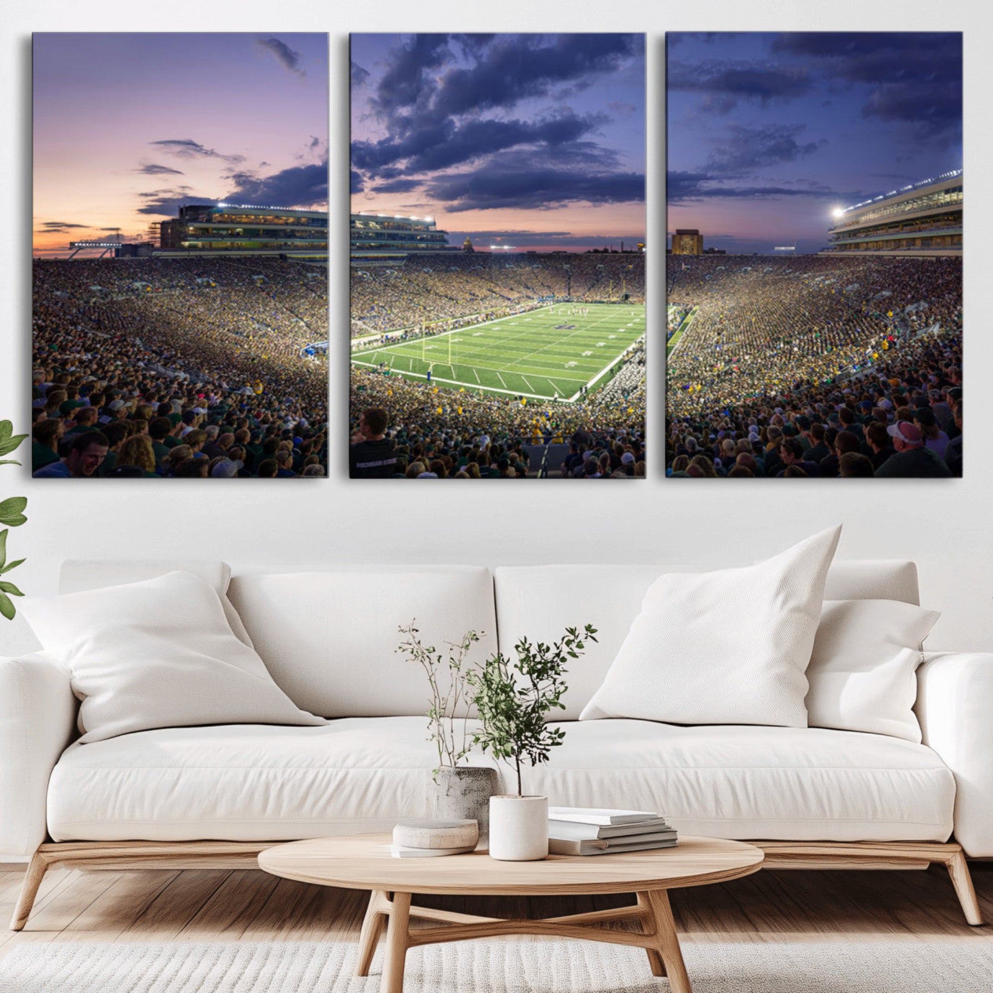 50825-MGV-CV-36X24-Notre Dame Fighting Irish Football Team Print - Notre Dame Stadium Wall Art Canvas Print