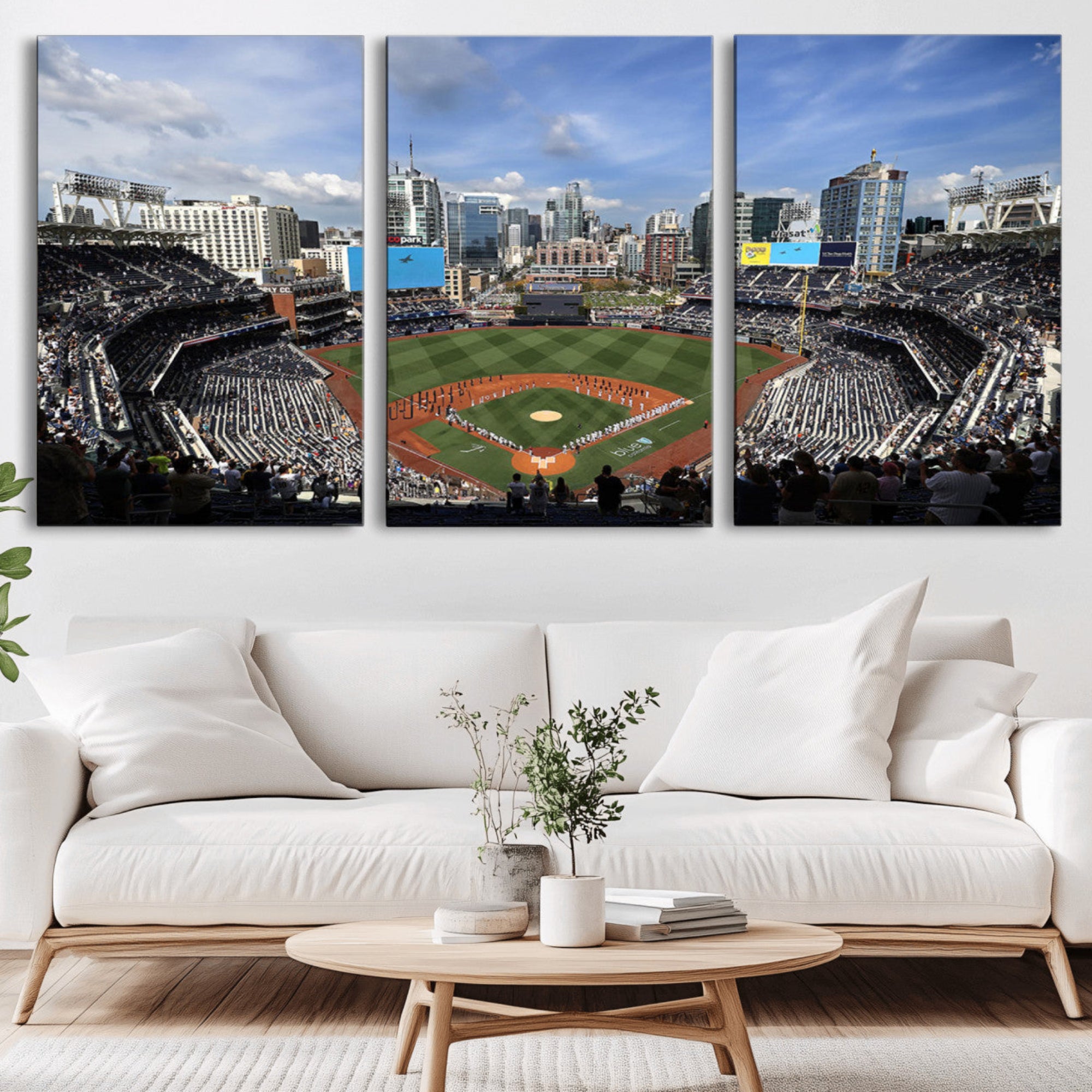 87122-MGV-CV-36X24-San Diego Padres Baseball Team Print - Petco Park Stadium Wall Art Canvas Print