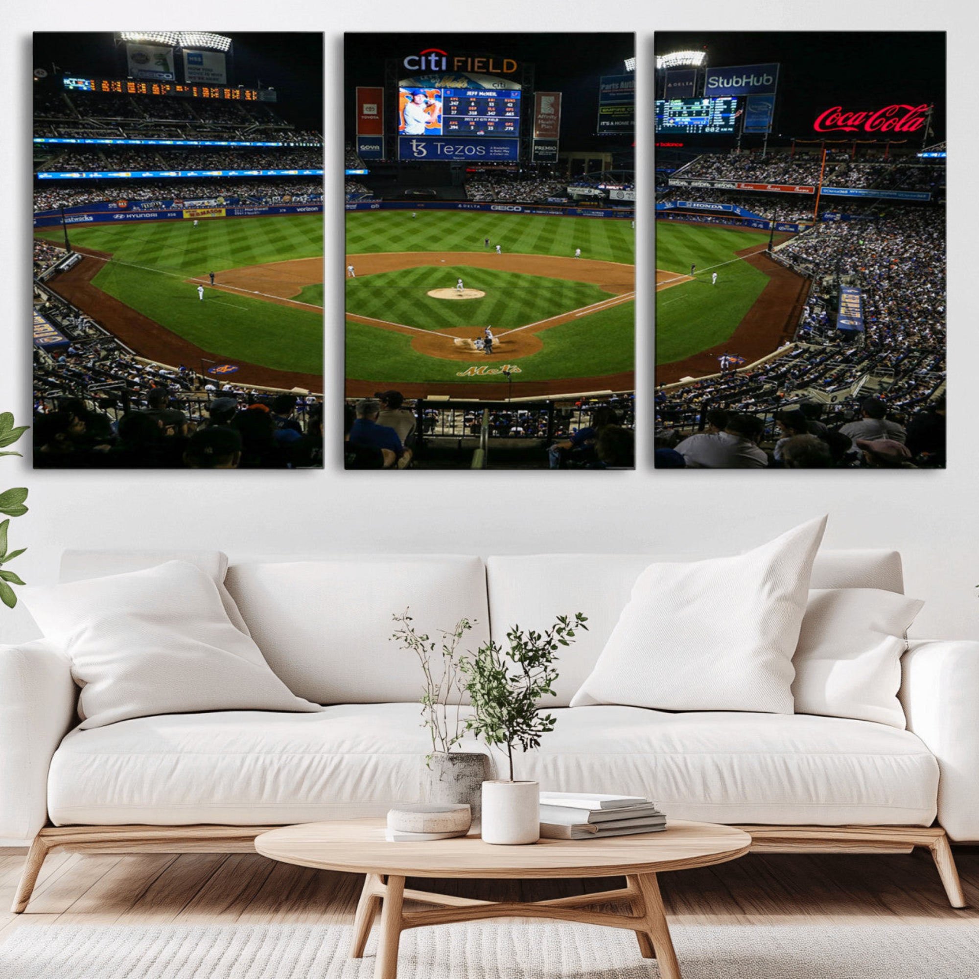 83979-MGV-CV-36X24-Oakland Athletics Baseball Print - RingCentral Coliseum Stadium Wall Art Canvas Print